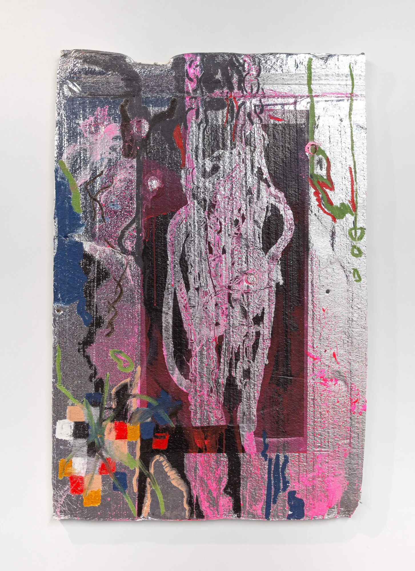   Wet Chain,  2019 UV print and oil pastel on Mylar-coated Styrofoam 47.5 x 32 in (120.65 x 81.28 cm) #JPW1018 