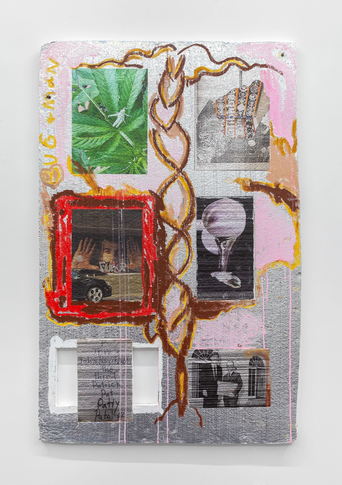   Names , 2019 UV print and oil pastel on Mylar-coated Styrofoam 47.5 x 32 in (120.65 x 81.28 cm) #JPW1022 