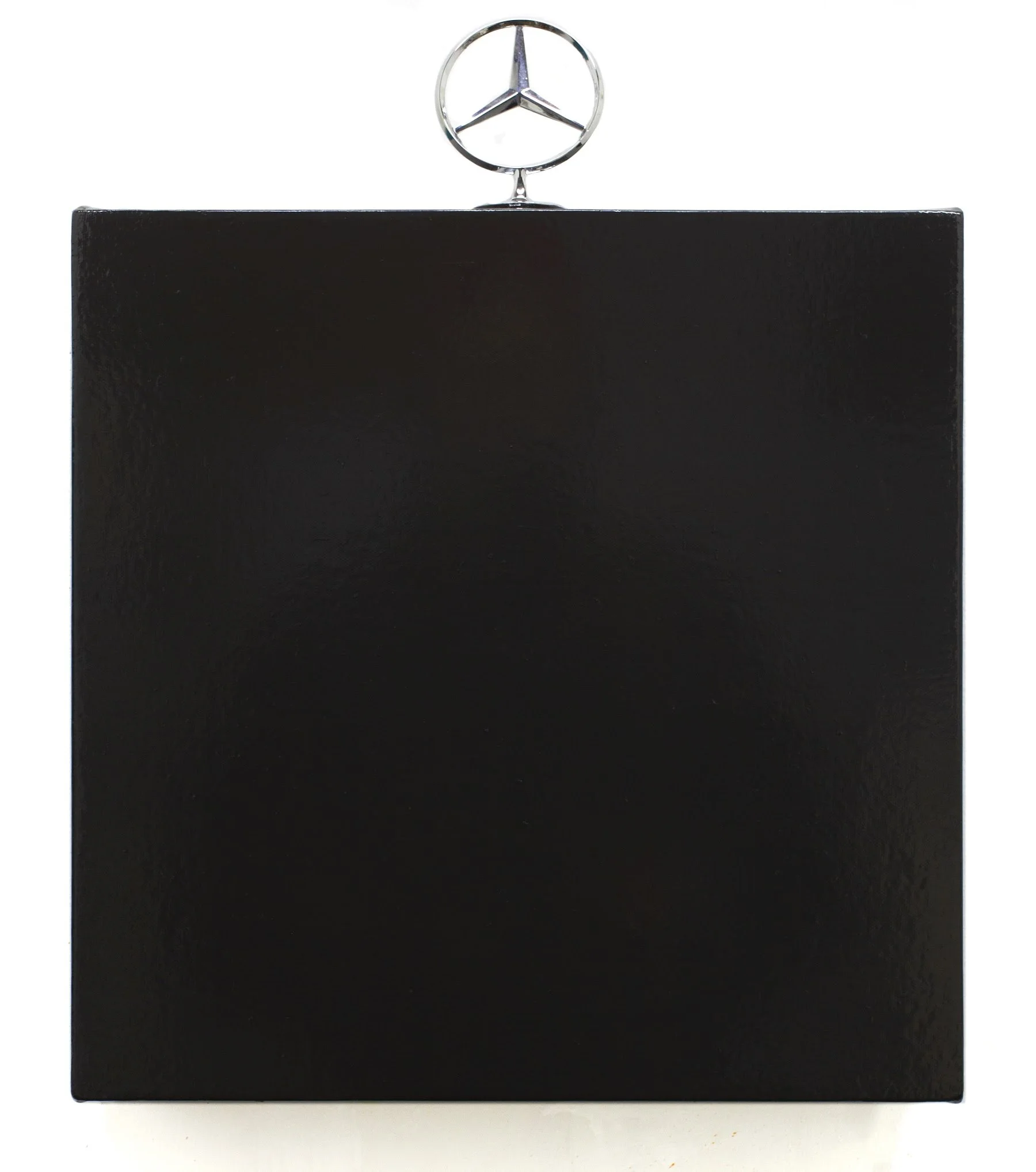   Mercedes Benz Hood Ornament Black , 2021  oil on canvas 15.25 x 15.25 in (38.74 x 38.74 cm) #BF1008 