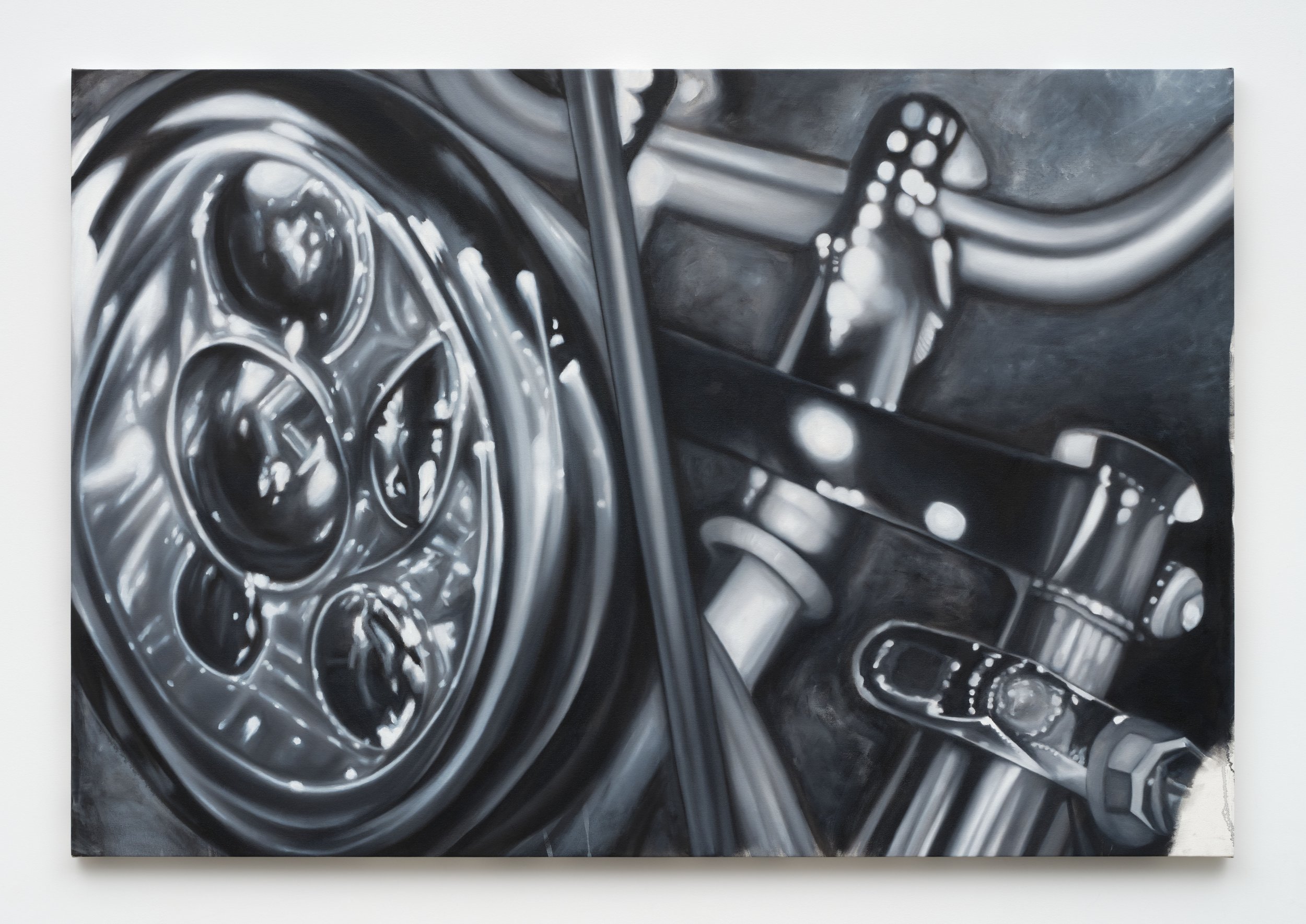  Harley Barley , 2024 oil on canvas 44 x 65 in. (111.76 x 165.10 cm)  
