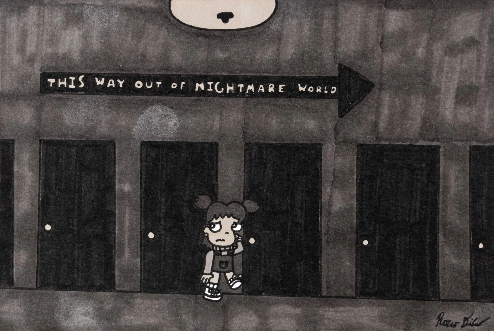  Rocco DiCaro  Doorway to Nightmare World , 2024 Marker and pen on paper 4 x 6 in. (10.2 x 15.2 cm)    