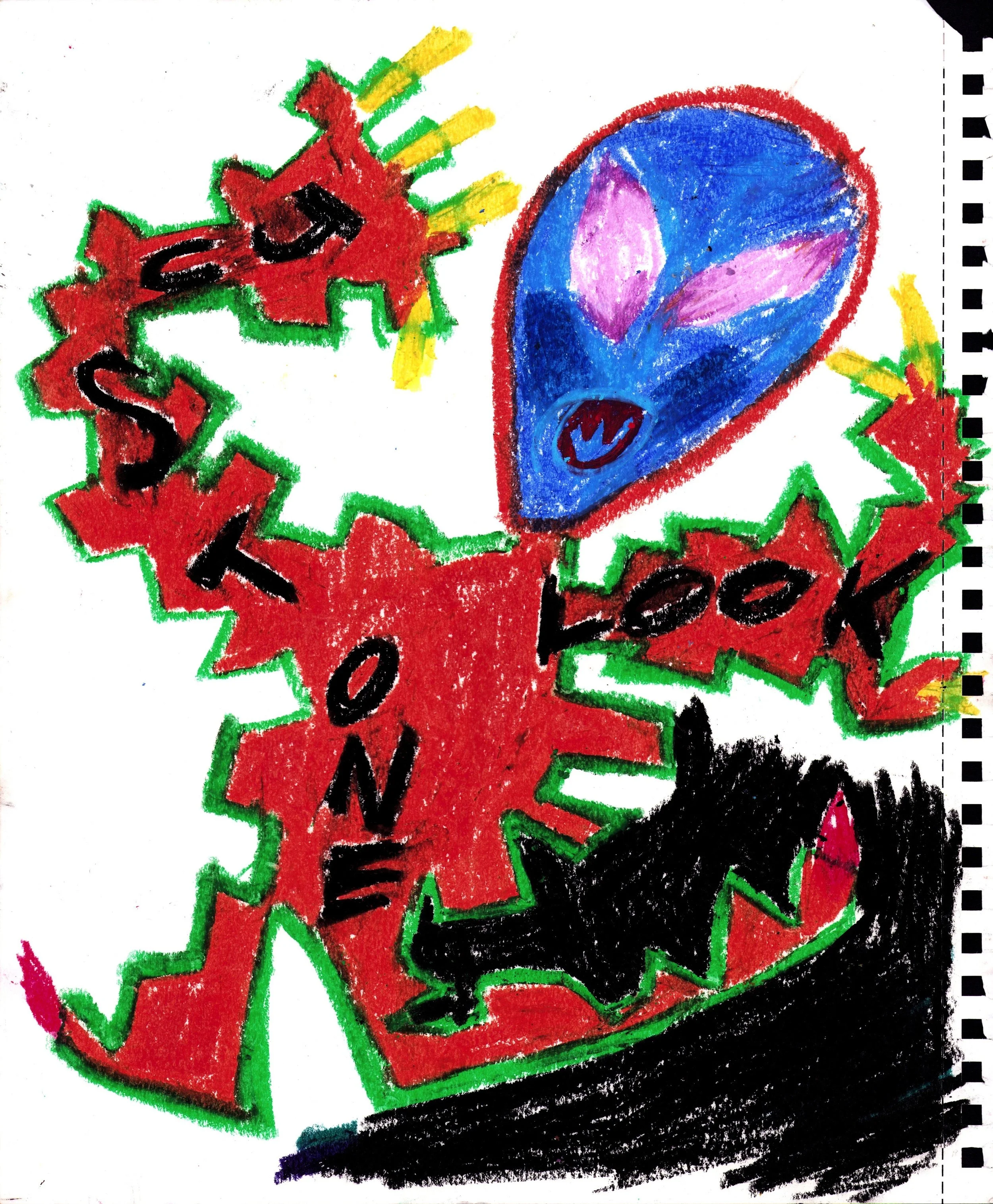  Manal Kara  Untitled , 2023 Oil pastel on paper 14 x 11 in. (35.6 x 27.9 cm) 