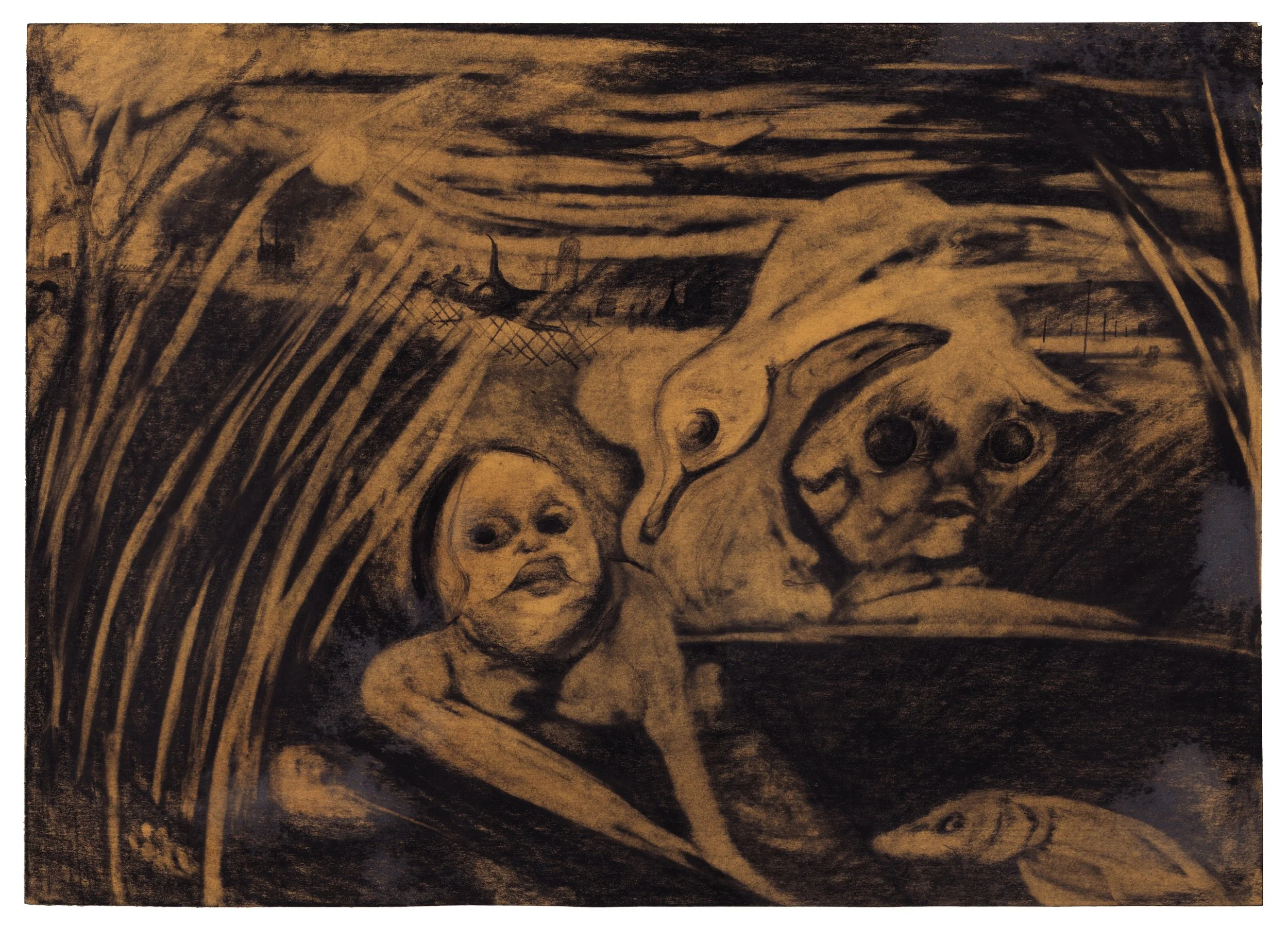   Run Off Pond In Excelsis , 2025 graphite on paper 13 x 18 in. (33.02 x 45.72 cm) KS0022 