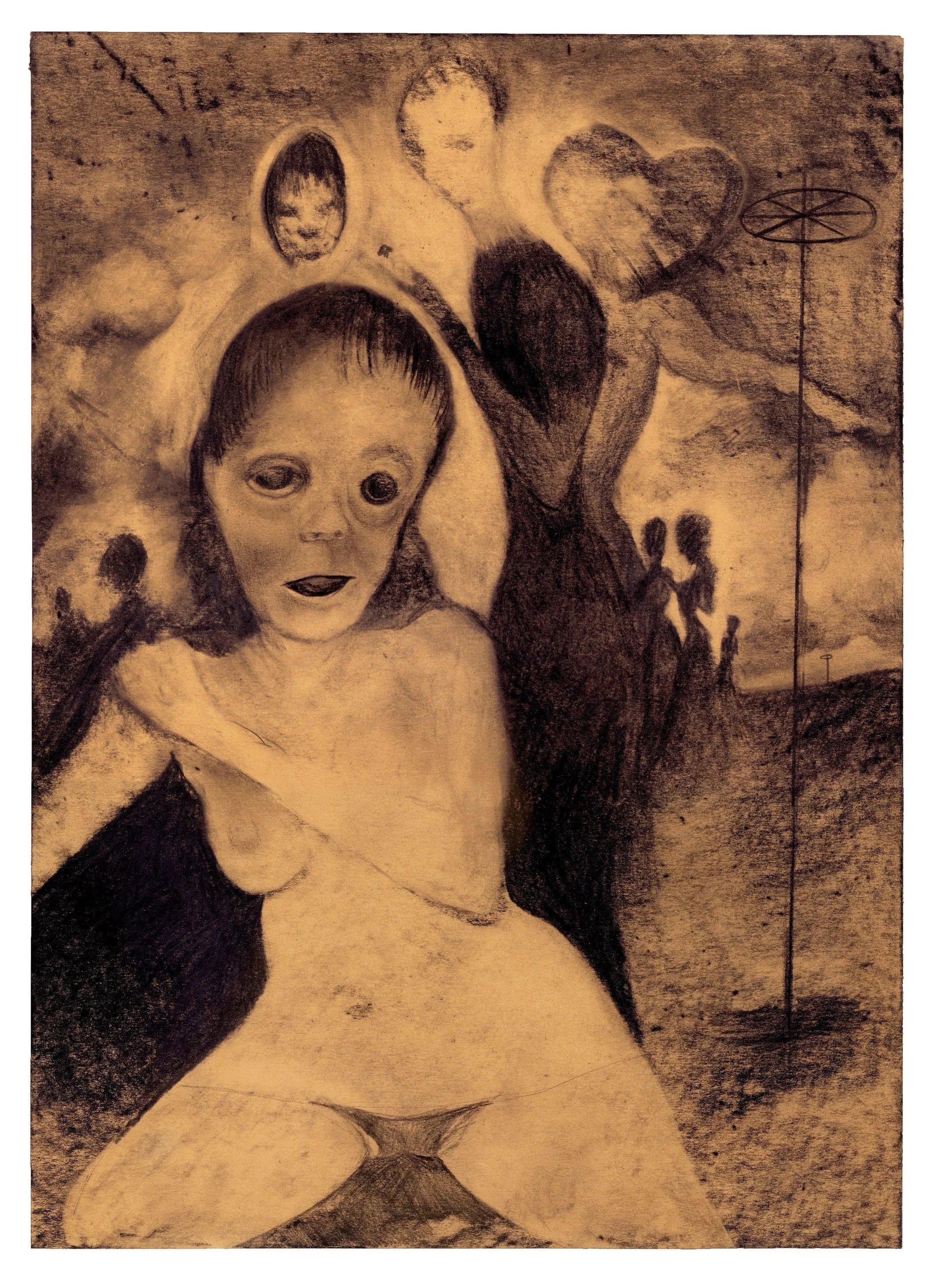   Western , 2025 graphite on paper 18 x 13 in (46 x 33 cm) KS0006 