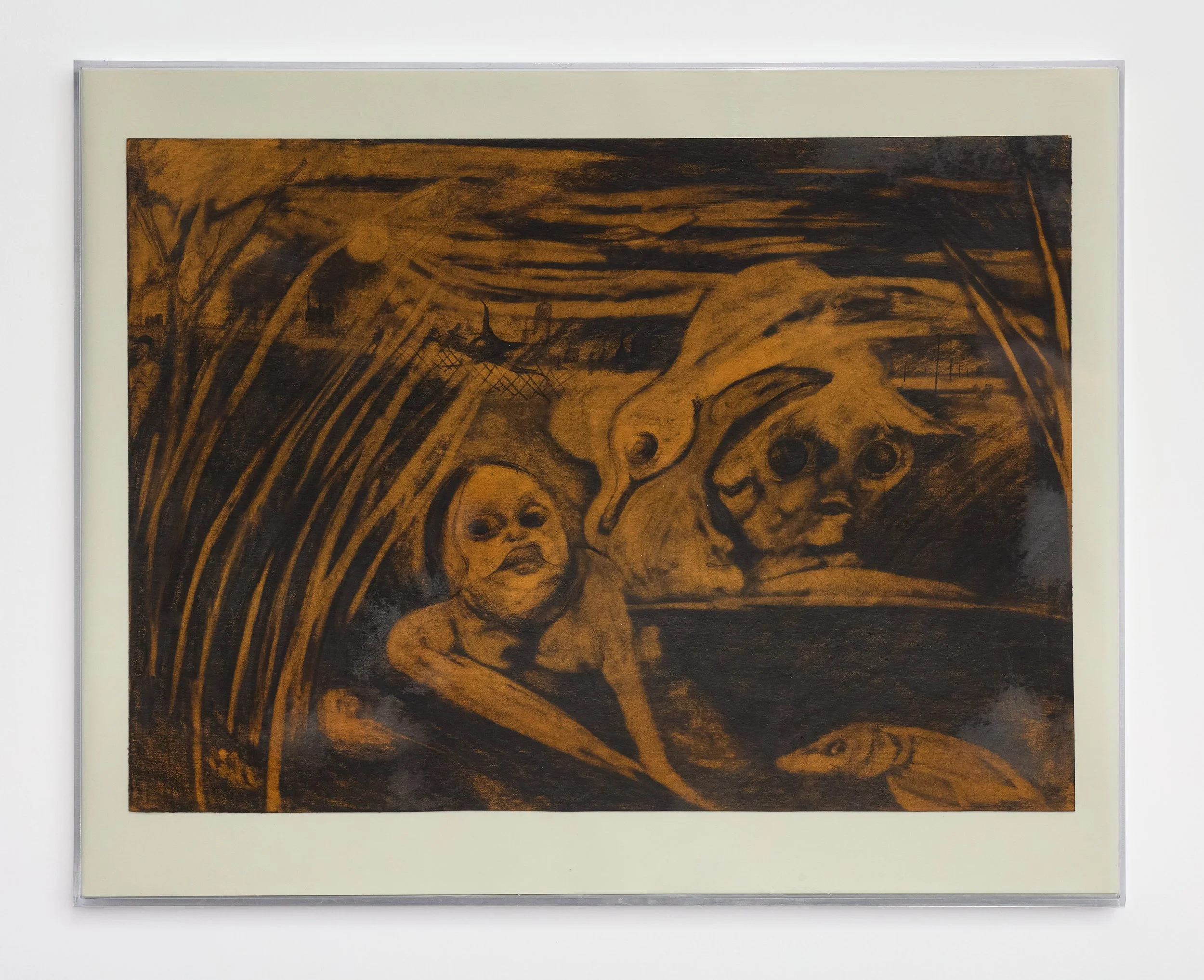   Run Off Pond In Excelsis  (2025), graphite on paper, 13 x 18 in. (33 × 46 cm), KS0022 