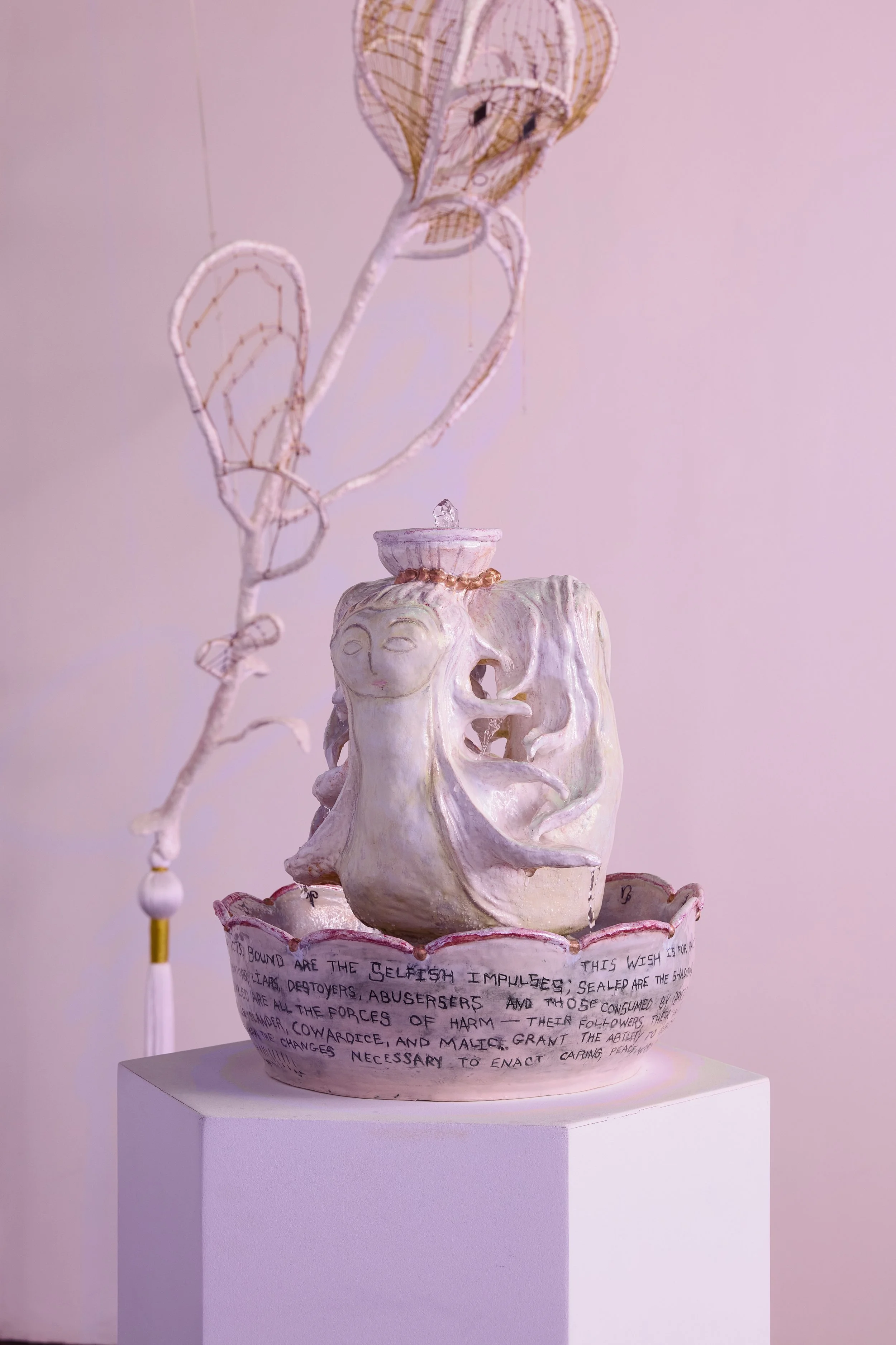   Incantation Wishing Well , 2026 glazed porcelain 14 x 14 x 15 in. (36 × 36 x 38 cm) 