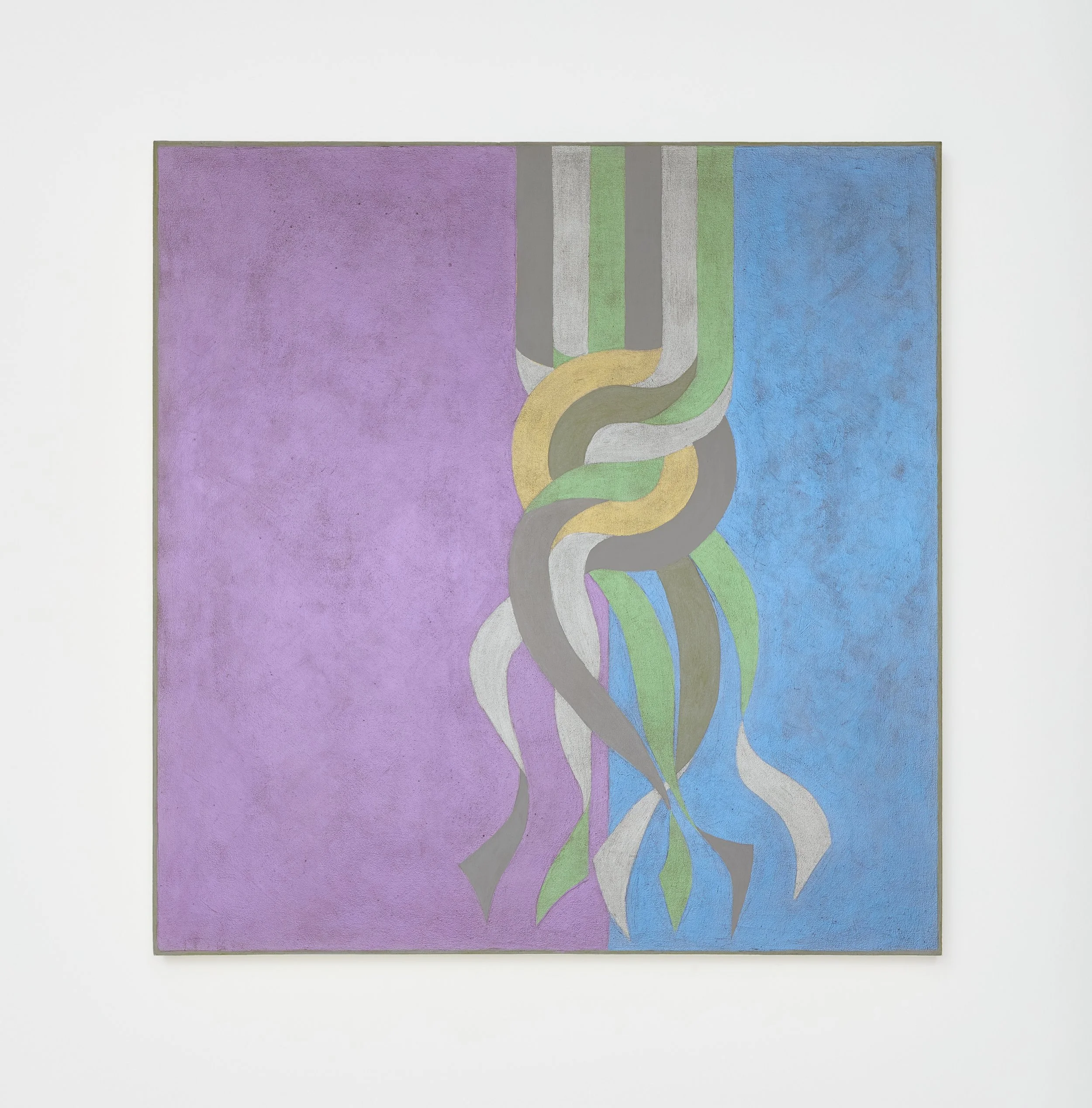   Hard Scarf - Square , 2026 acrylic interference paint on panel 26 x 26 x 2¼ in. (66 x 66 × 6 cm)  