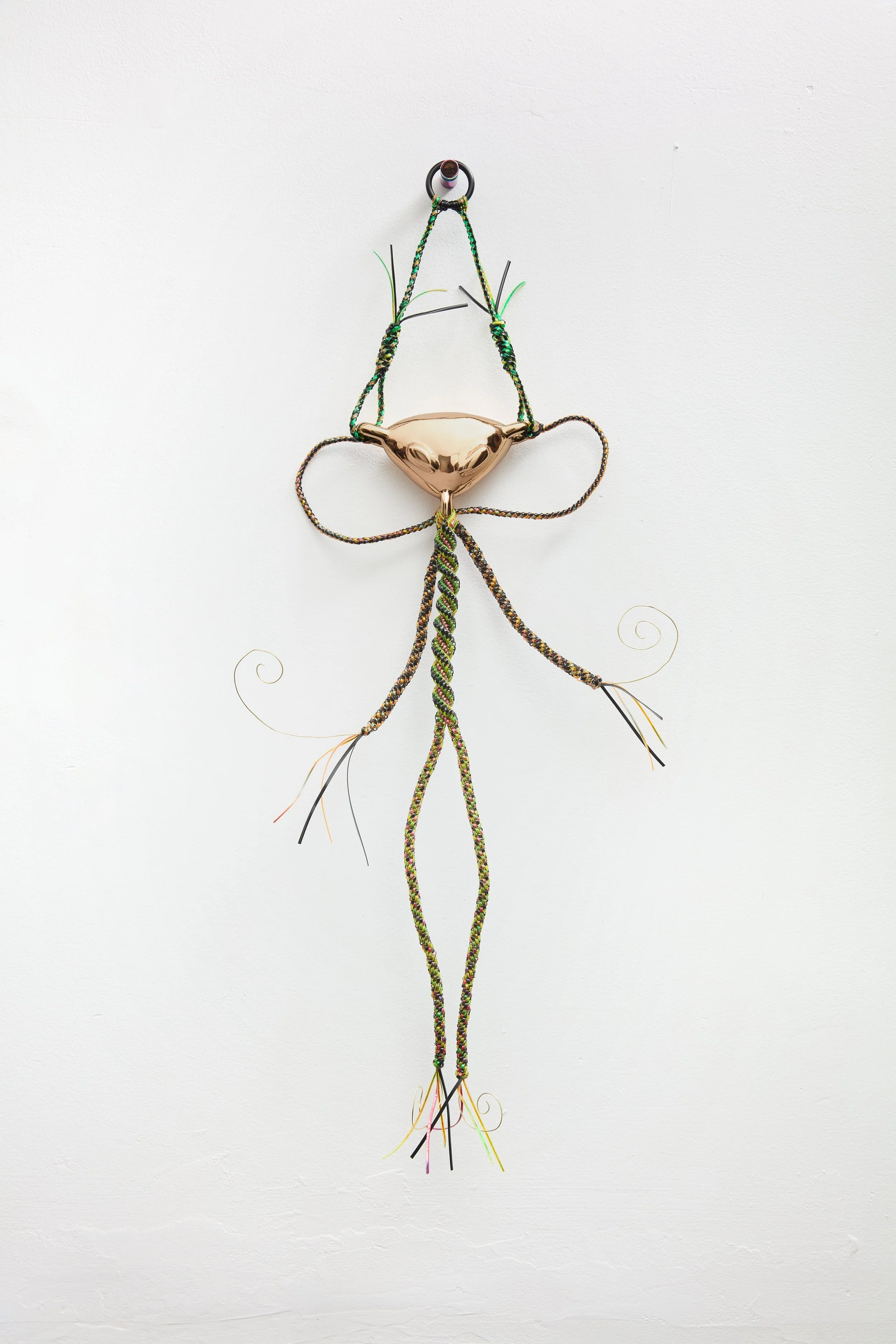   We All Are Aliens (Alien II)  , 2026 bronze, lanyard, brass wire 29 x 9 x 2 in. (74 × 23 x 5 cm) 