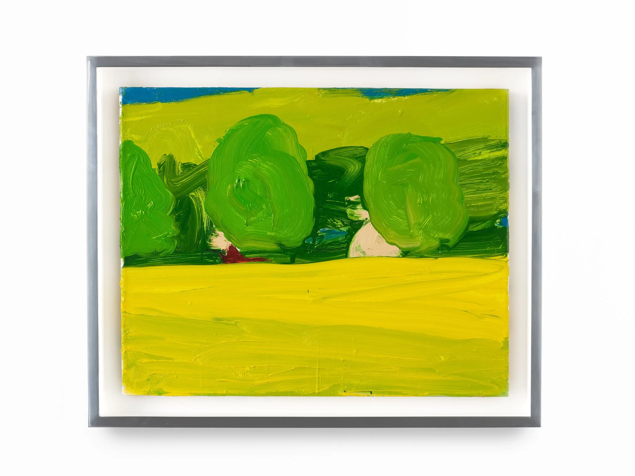   Paysage , 2026, oil on canvas in polished aluminum frame, 12 x 16 in. (30.5 x 40.4 cm) 