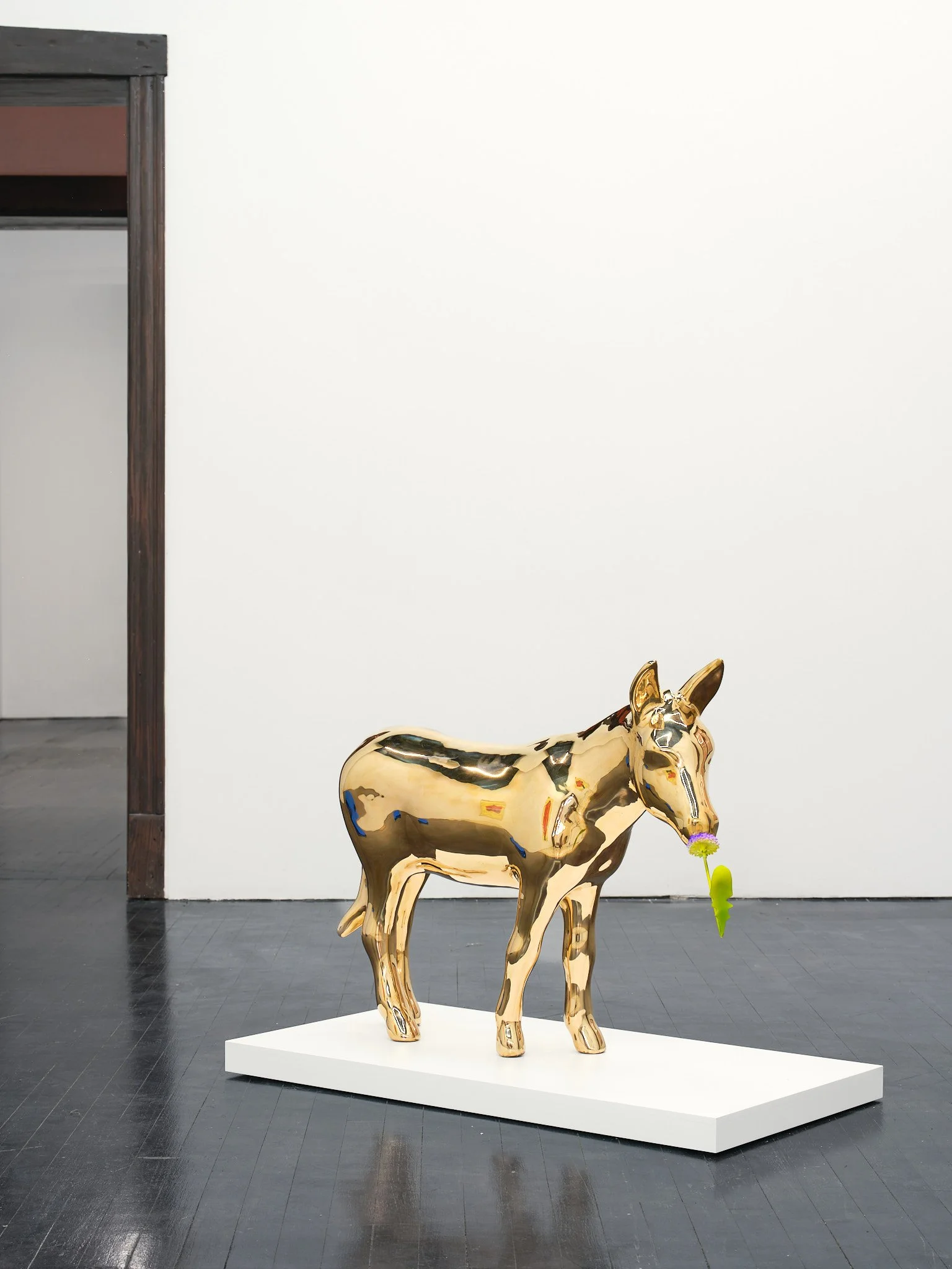   Pleasures and Days , 2025, polished bronze, polymer primer, acrylic paint, polymer varnish, 25.5 x 7.83 x 33.25 in. (65 × 20 x 84.5 cm) 