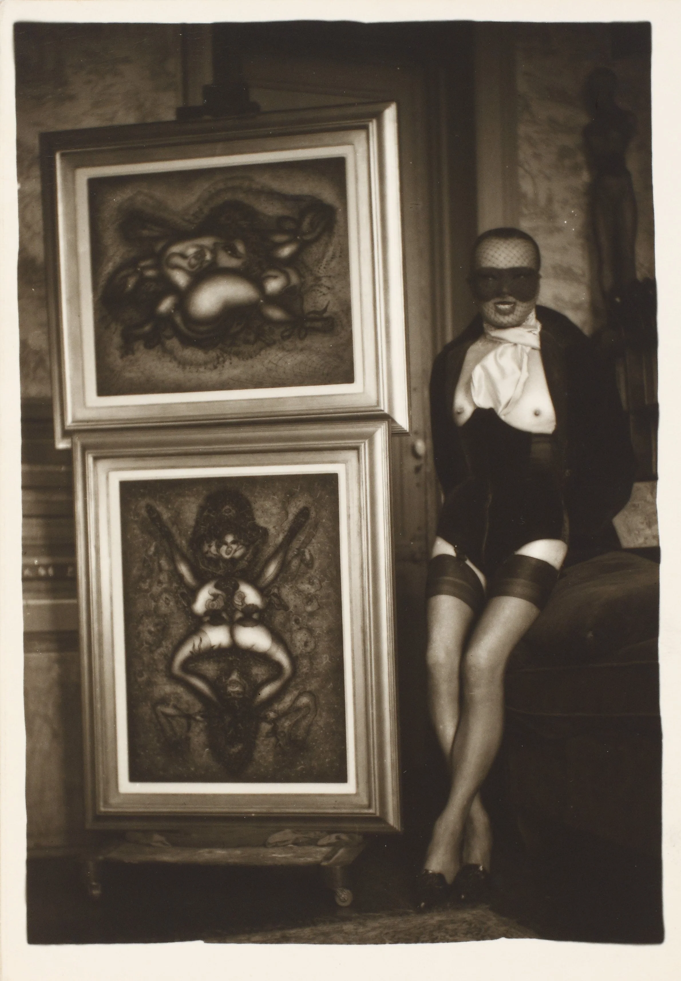  Pierre Molinier, ‘L'œuvre, le peintre et son fétiche  (The work, the painter and his fetish)’ (1969), vintage gelatin silver print, 6.5 x 4.63 in (16.5 x 11.7 cm)   
