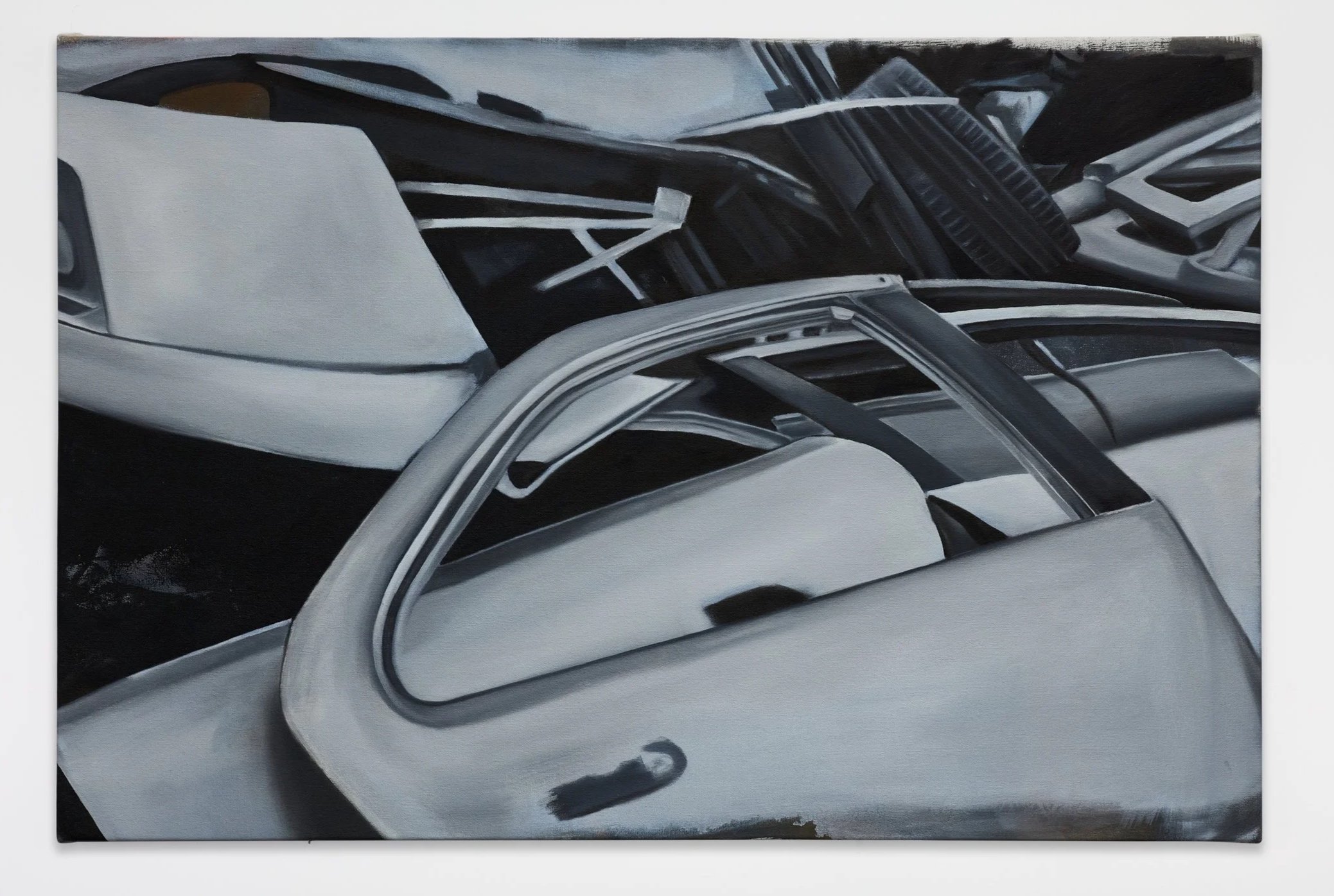   Car Doors B&amp;W , 2025 oil on canvas 24 x 30 in. (60.2 x 76.20 cm) 