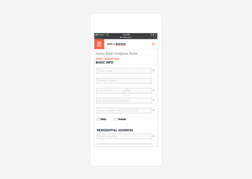 A responsive experience for easy completion on mobile devices. 