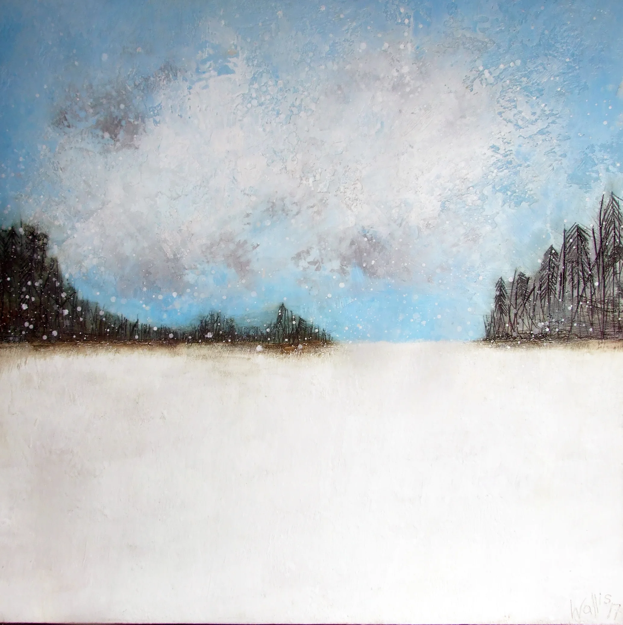 COLD BLUE SKIES 48"X48"