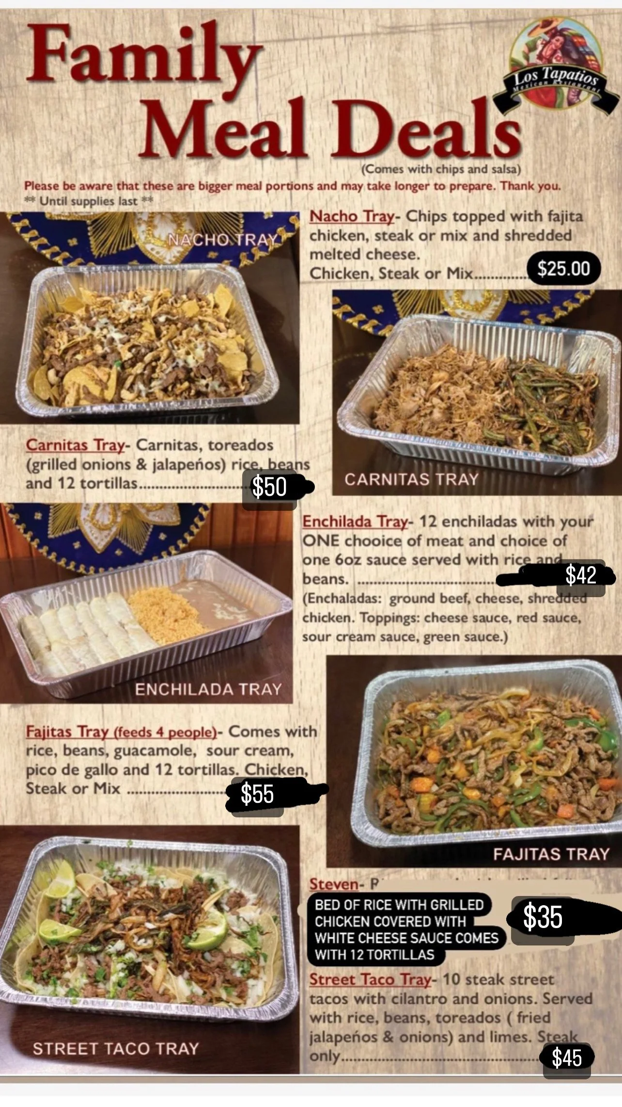 Family Meals — Los Tapatios Mexican Restaurant
