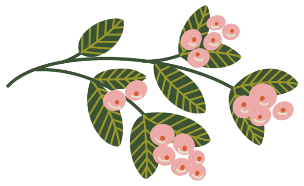 Greenery spring with berries