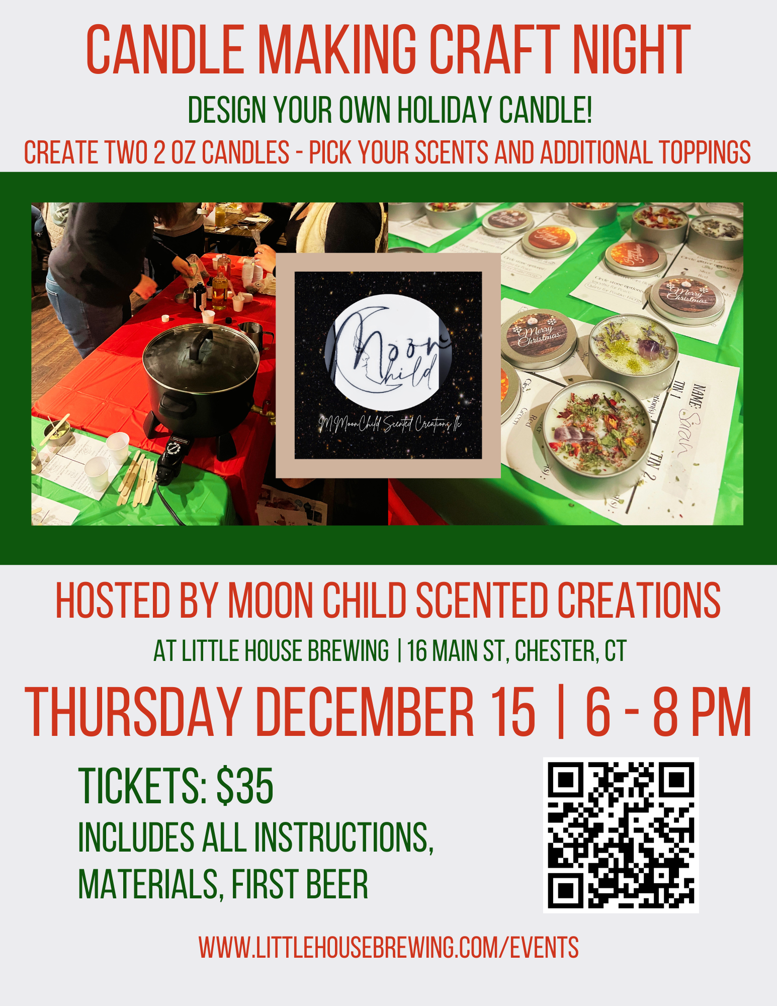 Holiday Candle Making Workshop hosted by Moon Child Scented Creations