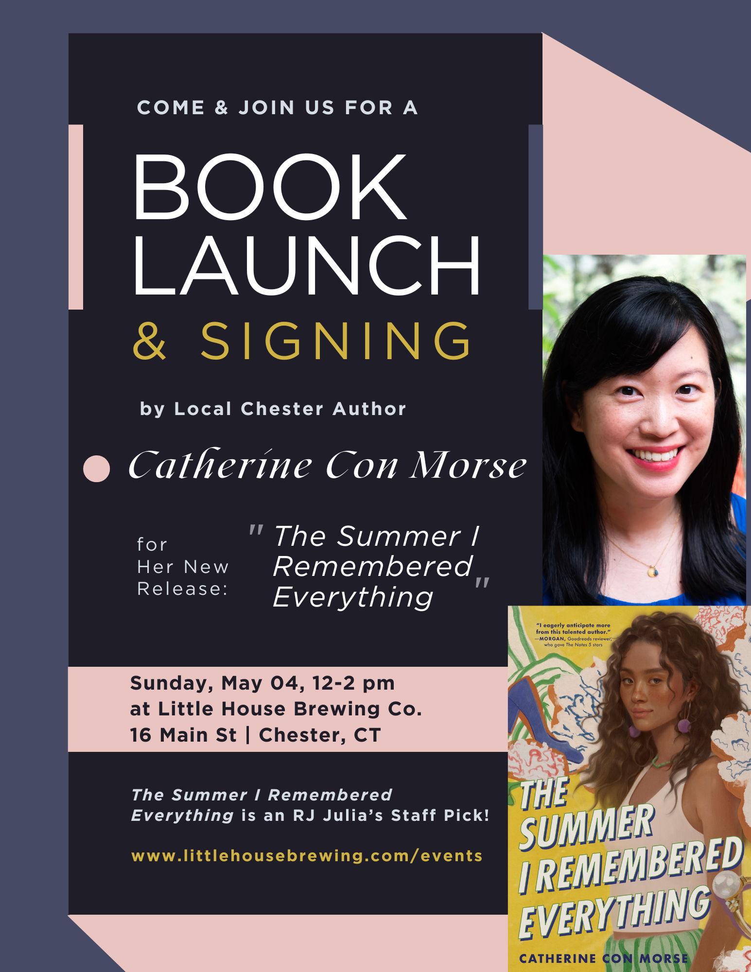 Launch Party & Book Signing: "The Summer I Remembered Everything" by Catherine Con Morse