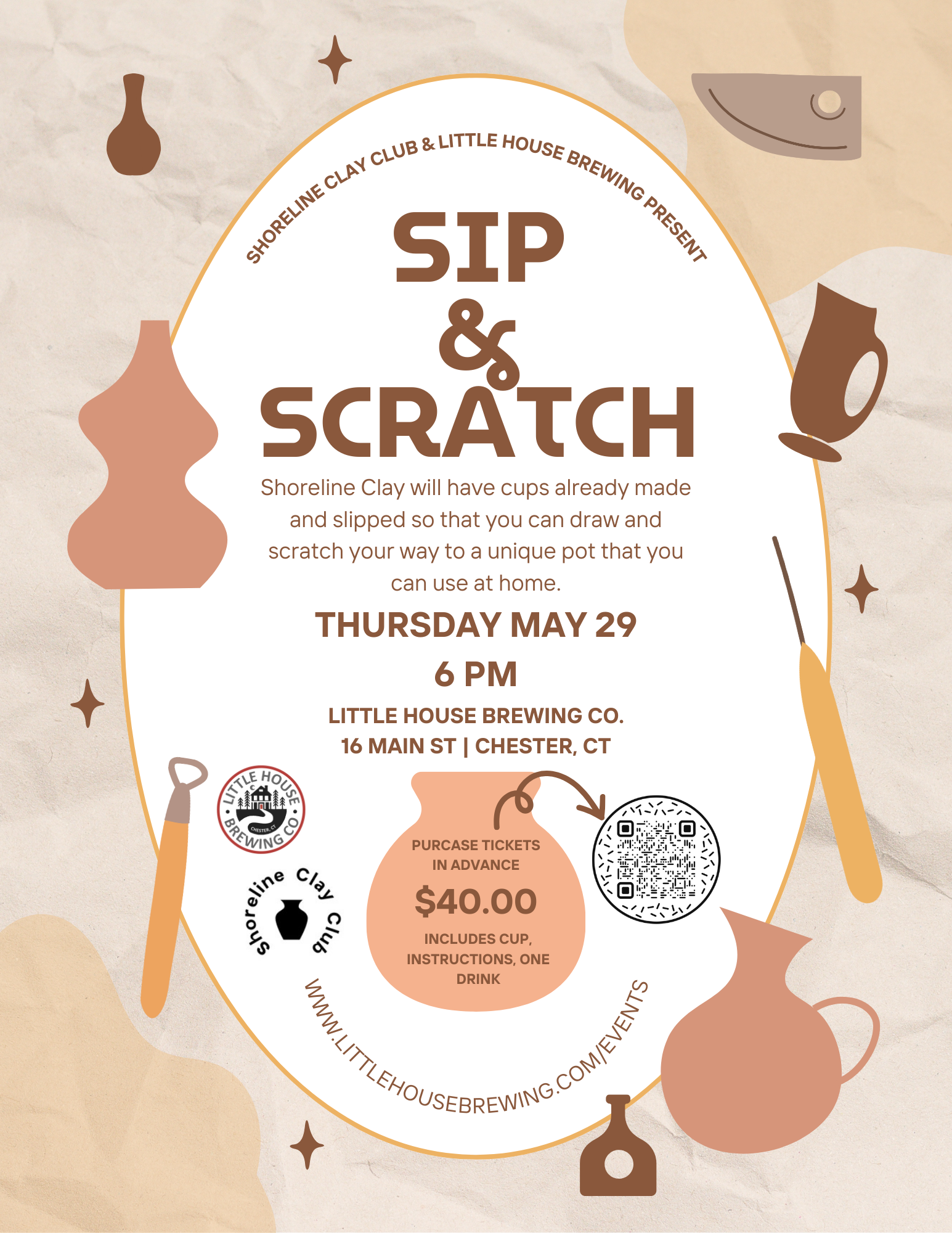 Sip & Scratch hosted by the Shorline Clay Club