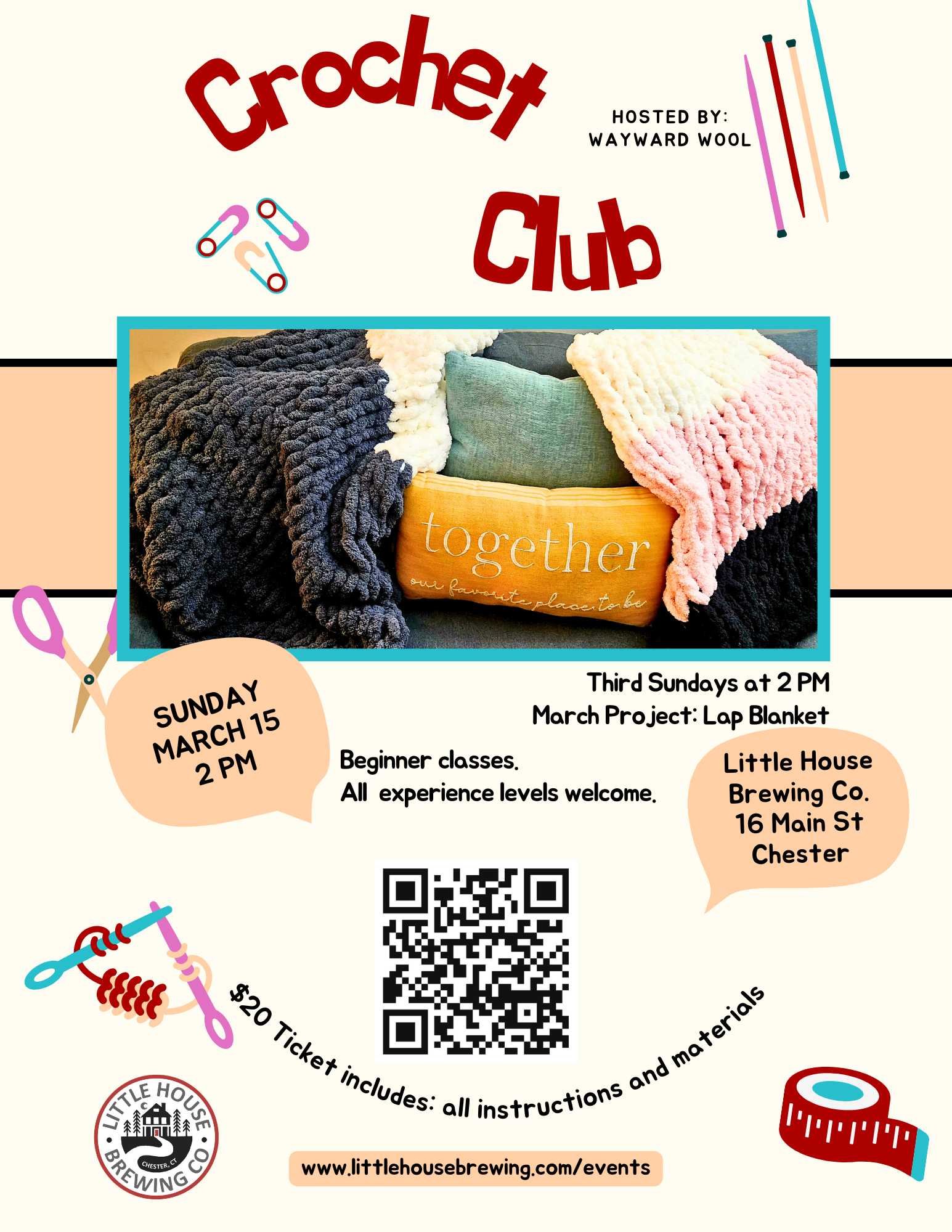 Crochet Club hosted by Wayward Wool (March Project: Lap Blanket)