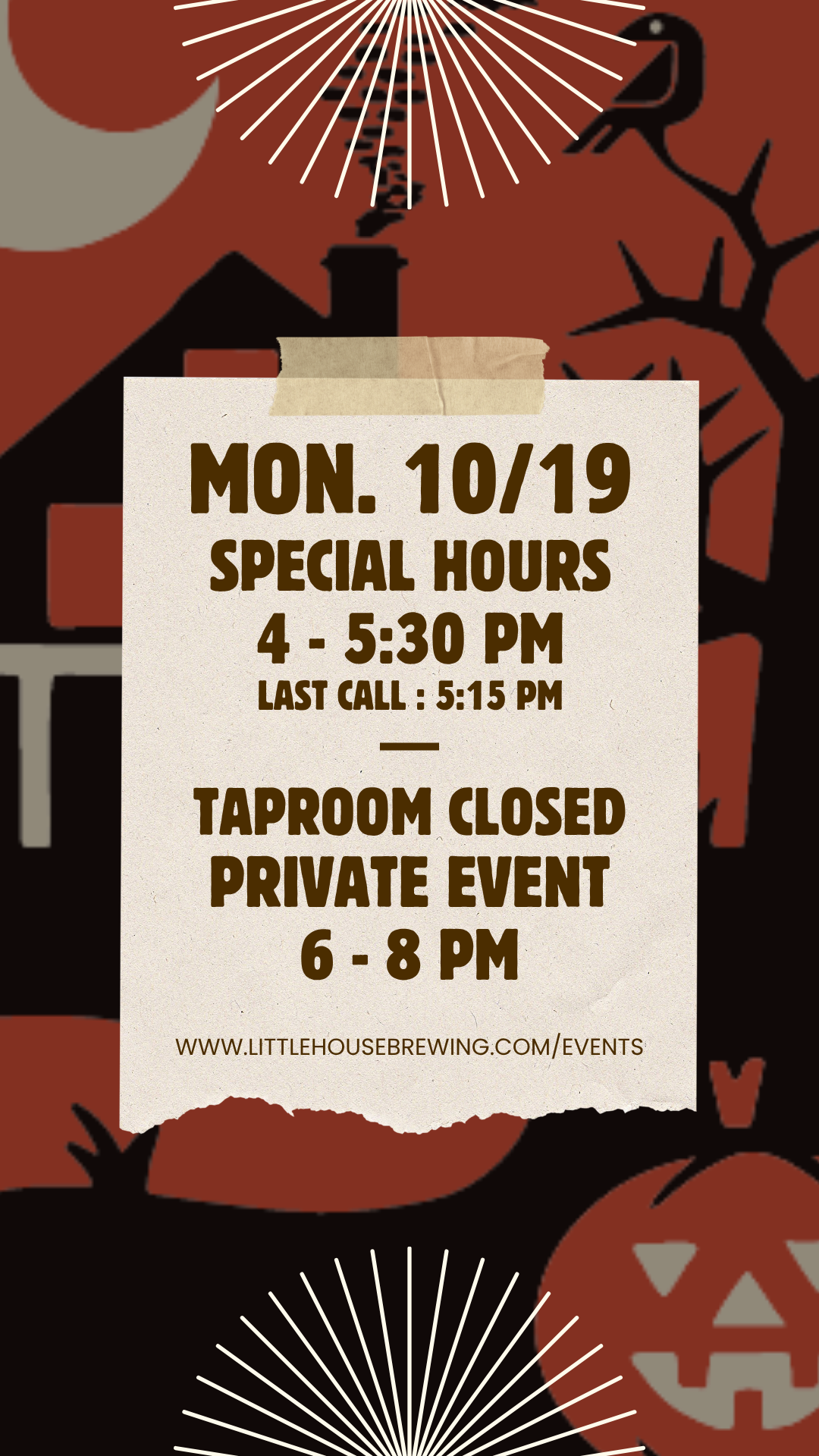 PRIVATE EVENT - Taproom Closed to the Public