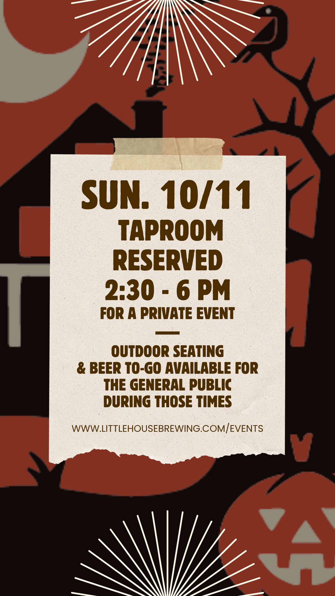 TAPROOM RESERVED - PRIVATE RENTAL
