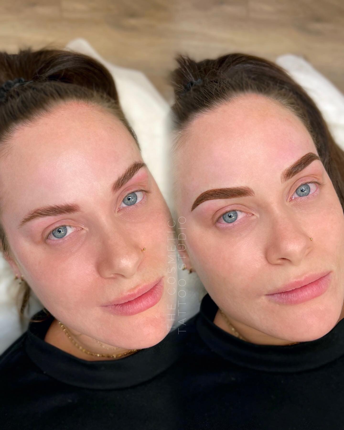 Before/after fuller style combination brows over previous tattoo ✨🙌 

I am obsessed with this transformation!

If you have previous tattooing that you would like reworked, please send through a photo or come in for a free consultation so we can revi