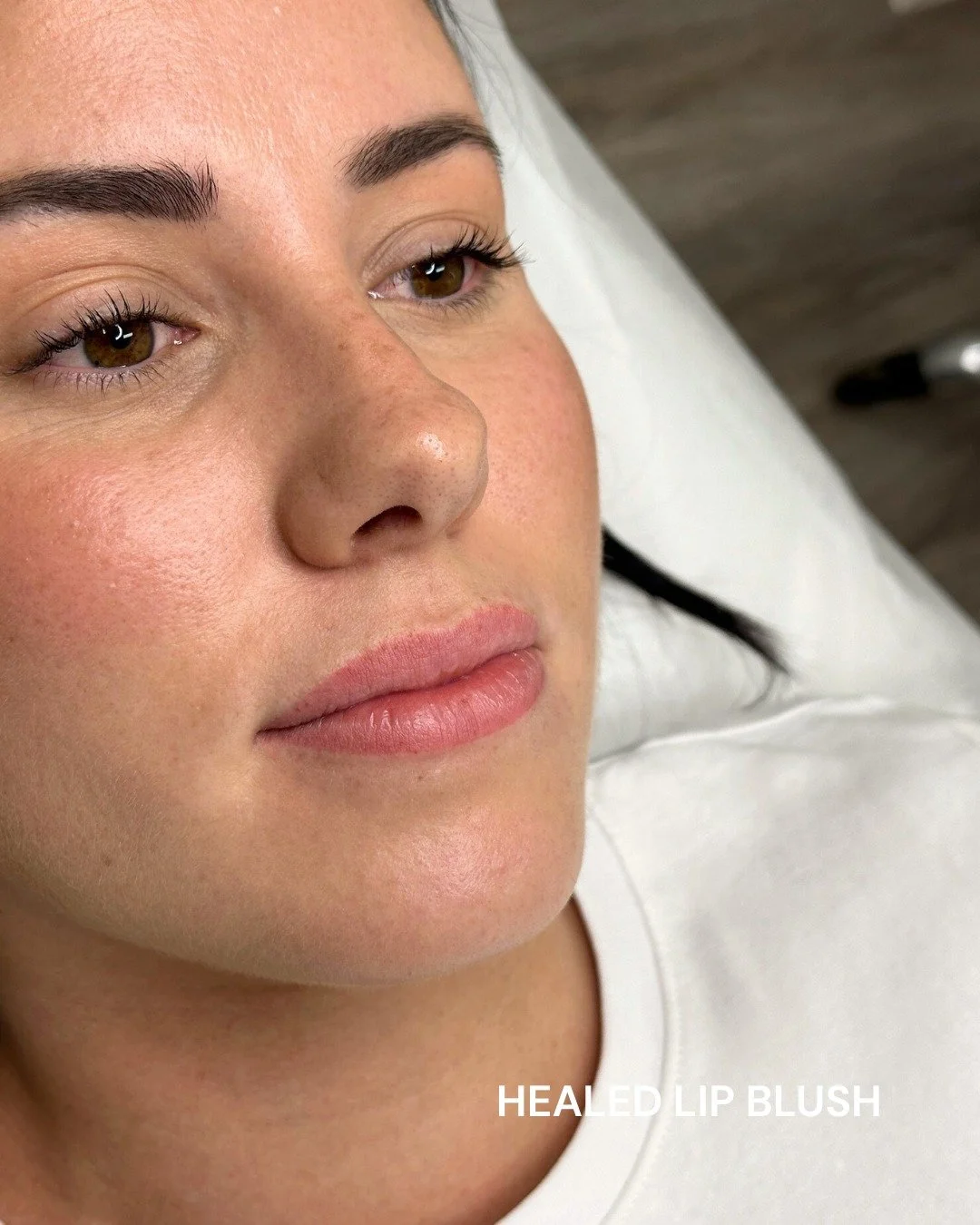 This is what healed lip blush looks like at 6 weeks&mdash;and why your touch-up appointment matters.

Your first session creates the foundation. Your skin takes the pigment, begins to heal, and naturally fades as it settles. This fade is completely n