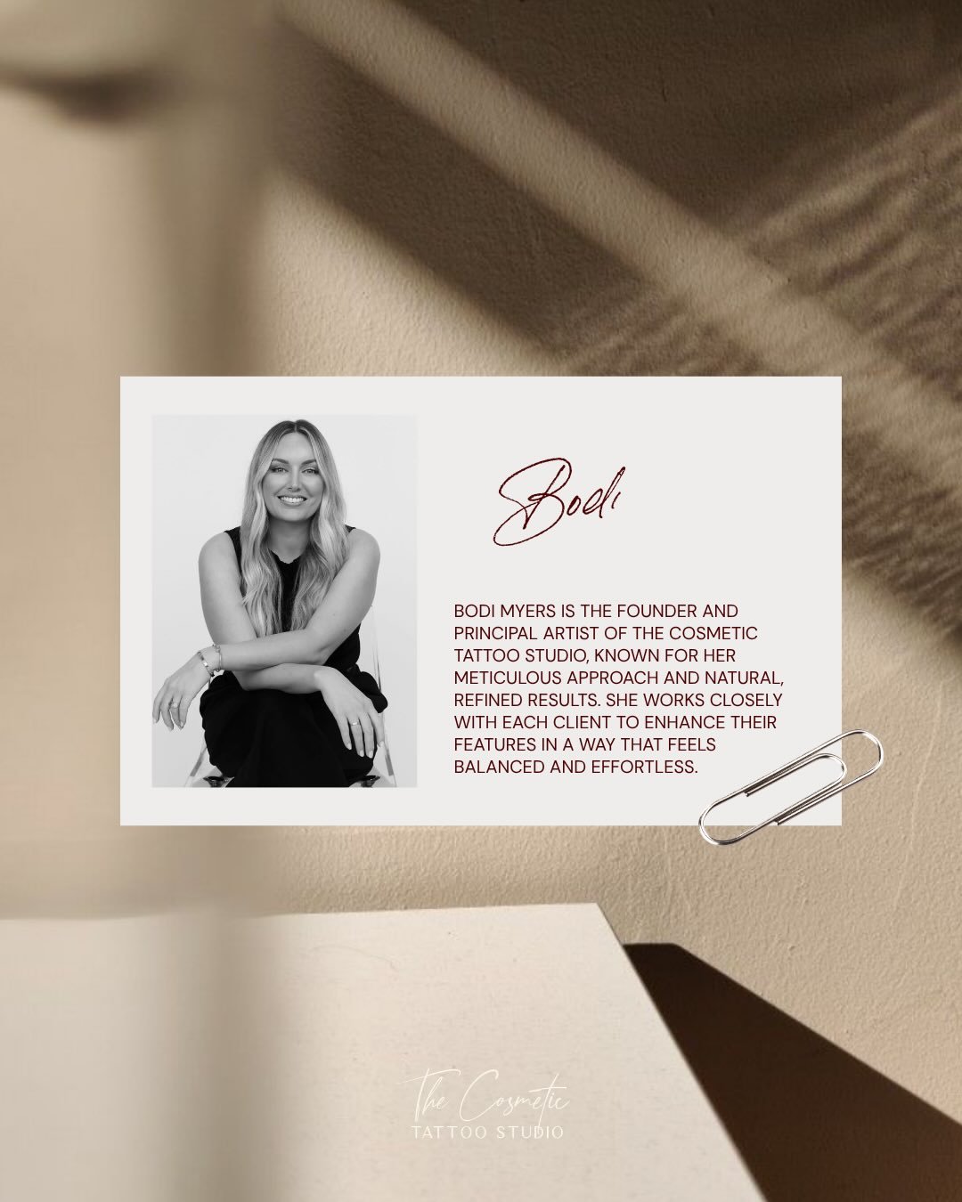 Meet the team 🤍

From front of house to treatment, every part of your experience is designed to feel calm, supportive and considered.

We&rsquo;re here to guide you - every step of the way.