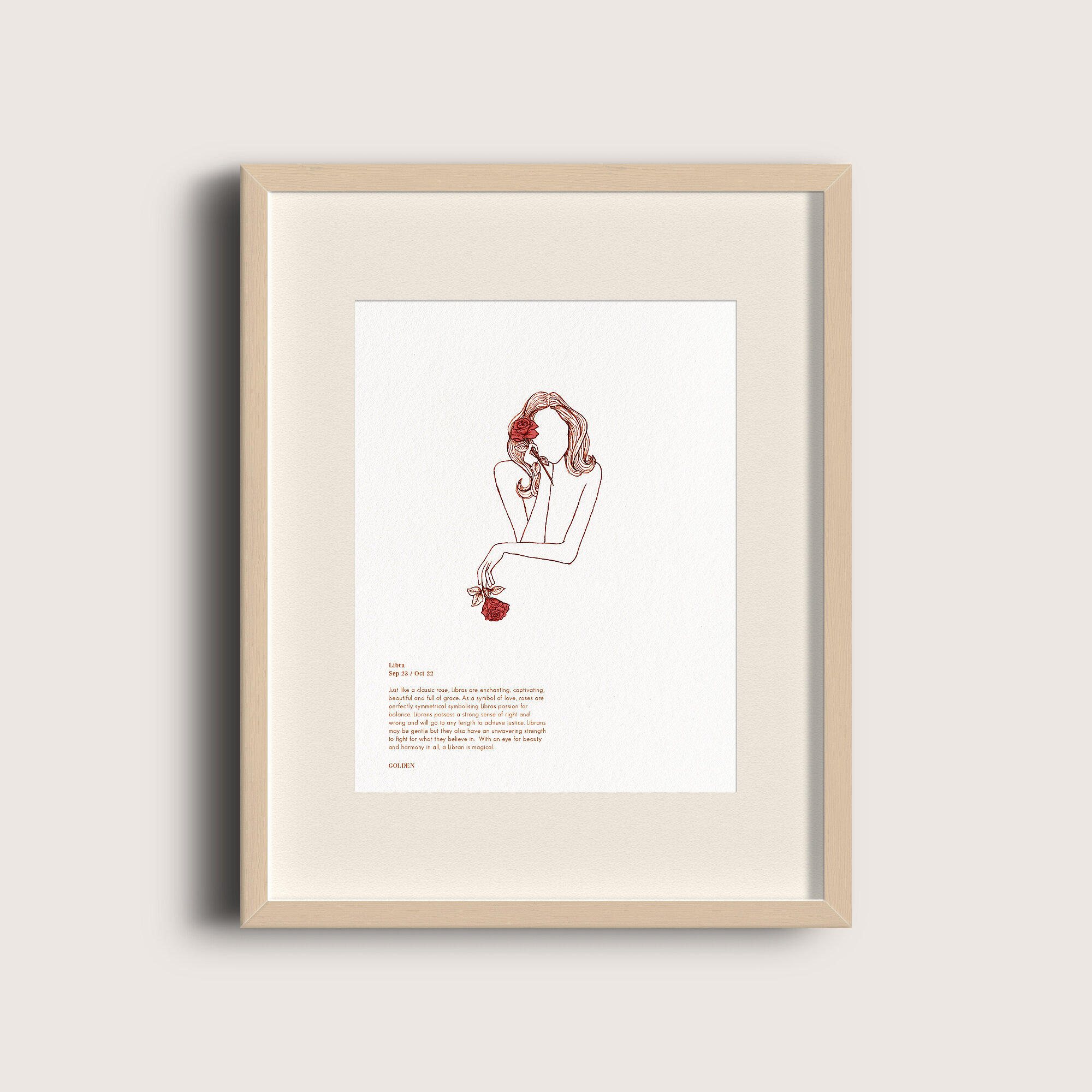 Libra Botany Zodiac Print (Sep 23 – Oct 22)