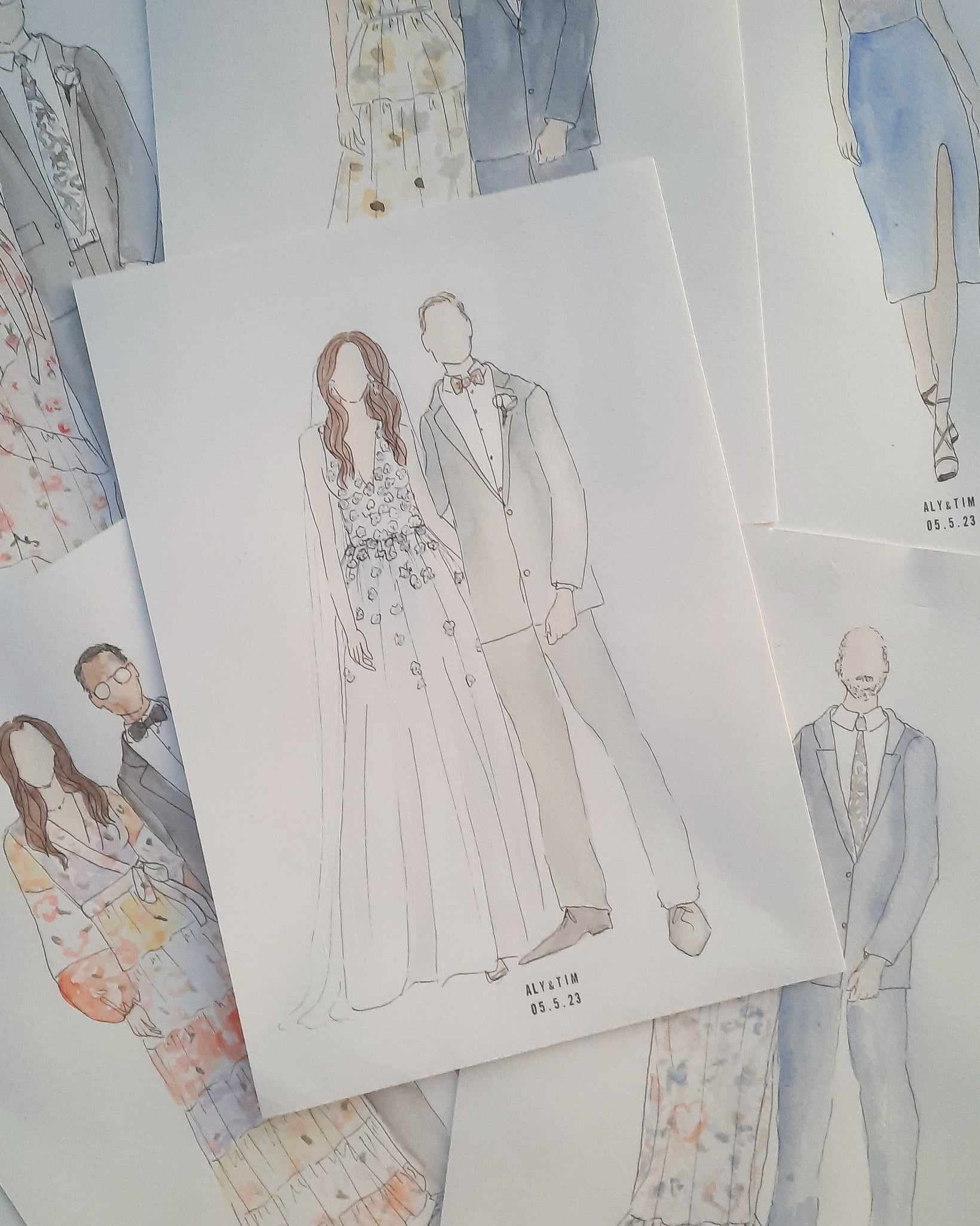 Live Fashion Wedding Guests Illustrations