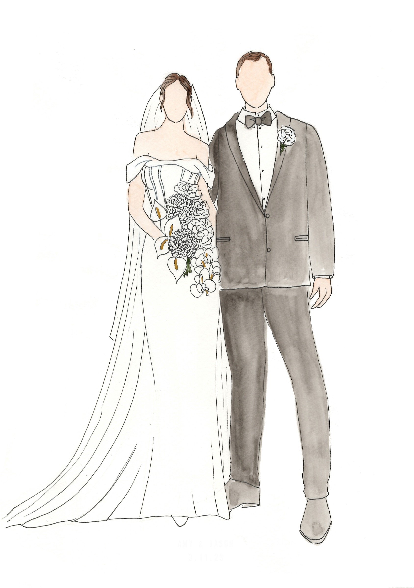 Live Fashion Wedding Guests Illustrations