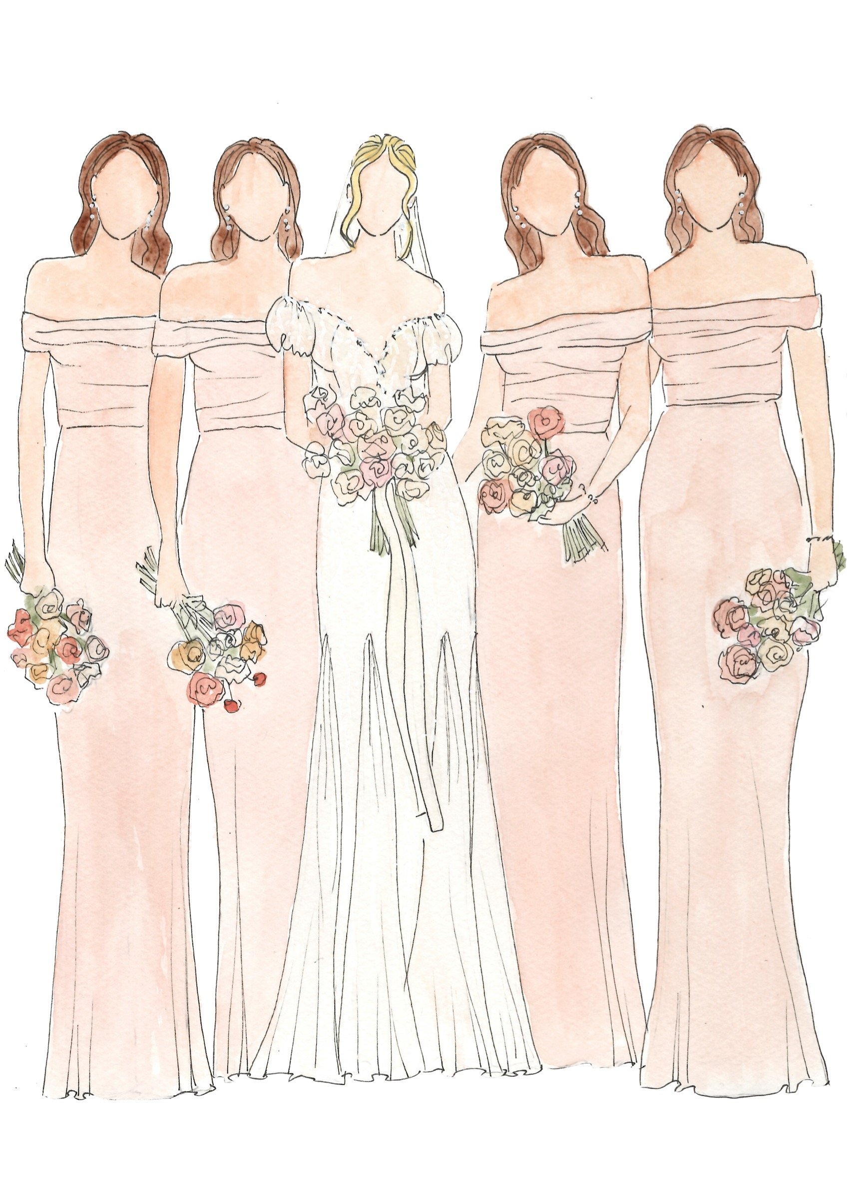 Live Fashion wedding Guests Illustrations