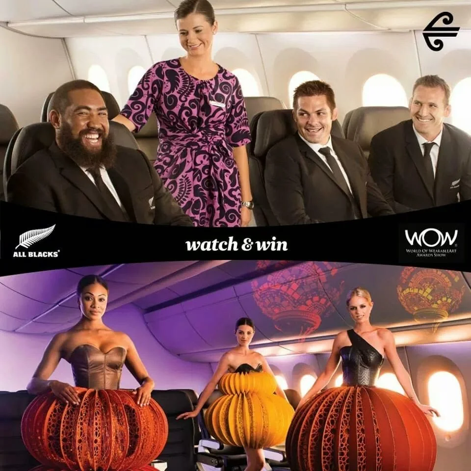 World of Wearable Arts (WOW) WOW factor award 2012, Noor Reverie by Rebecca Maxwell Marketing campaign with Air New Zealand and All Blacks