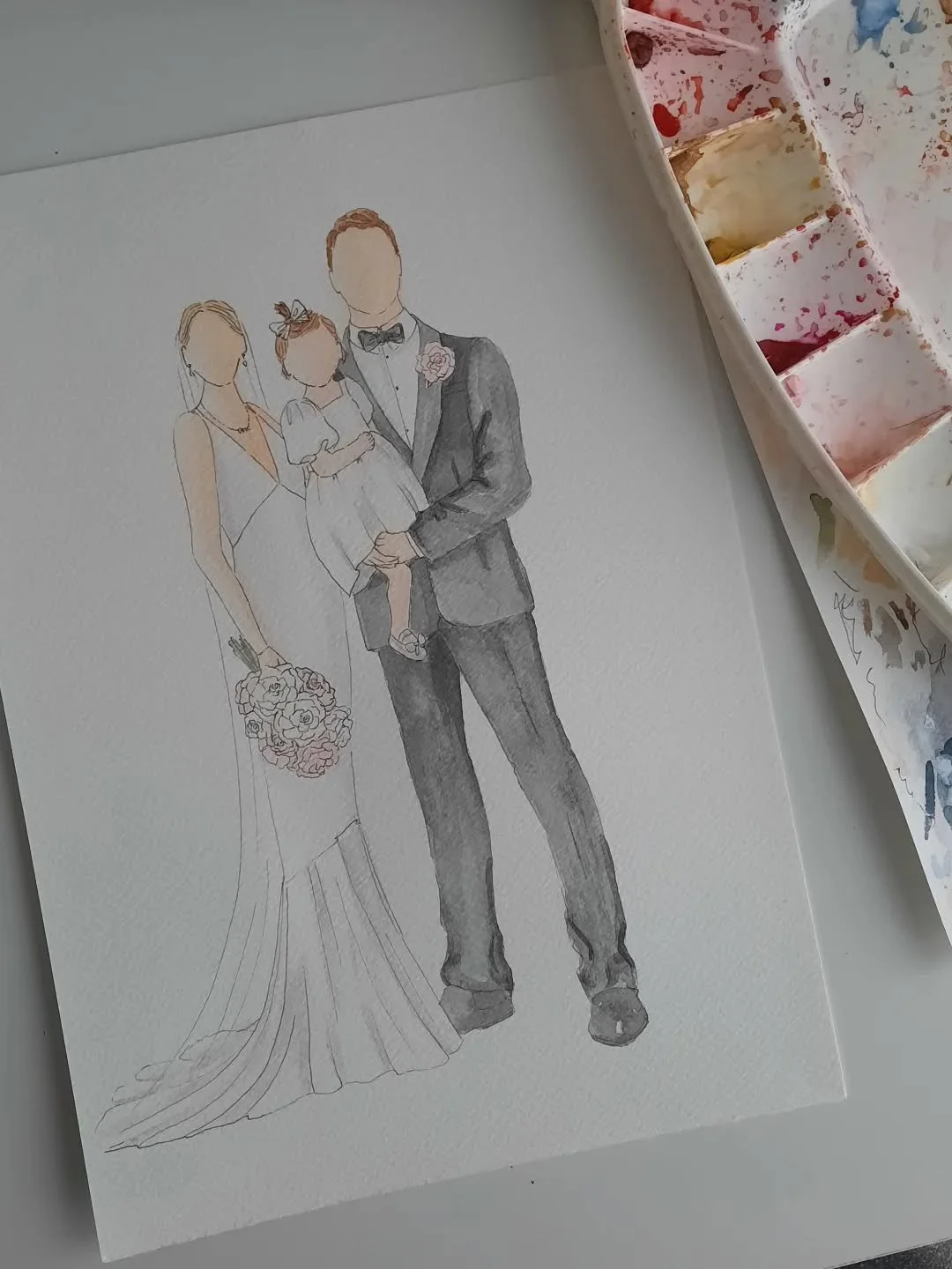 A heartfelt 1st wedding anniversary gift to celebrate a precious day with their daughter.

#weddingportrait #weddinganniversary #weddinggifts