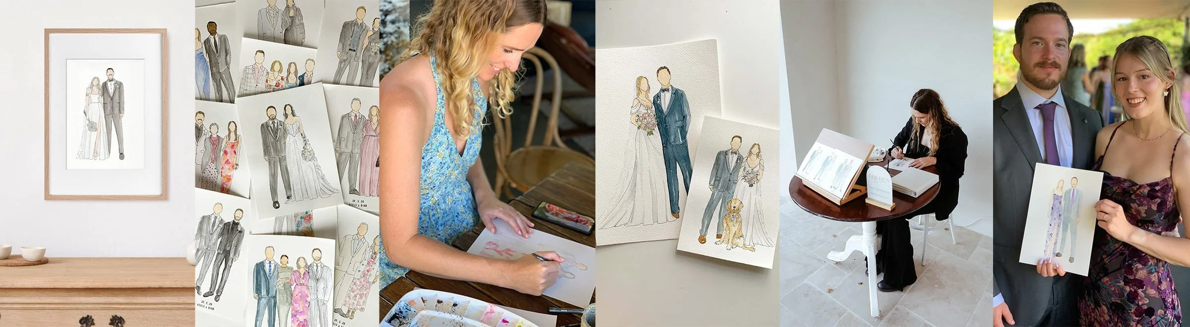 live wedding guest illustrations at weddings in australia