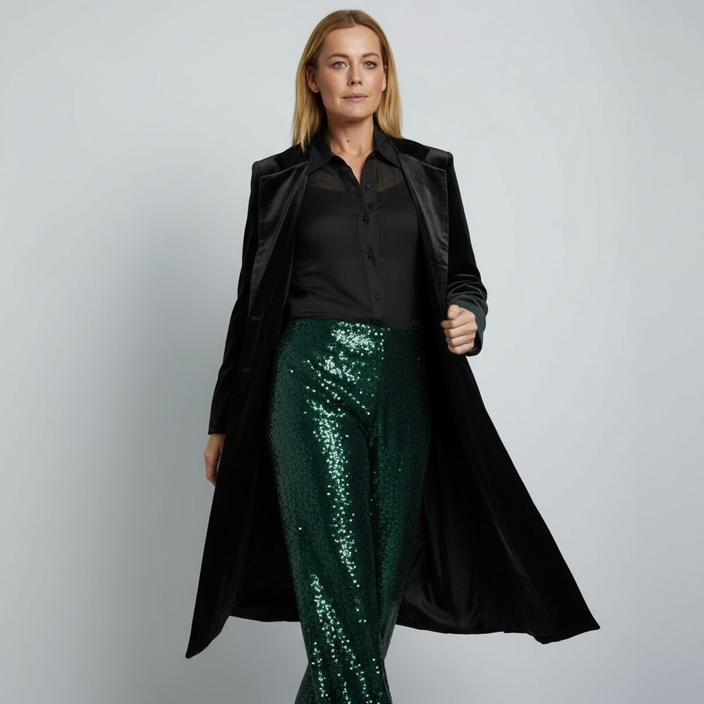 Velvet Surrey Coat- Black