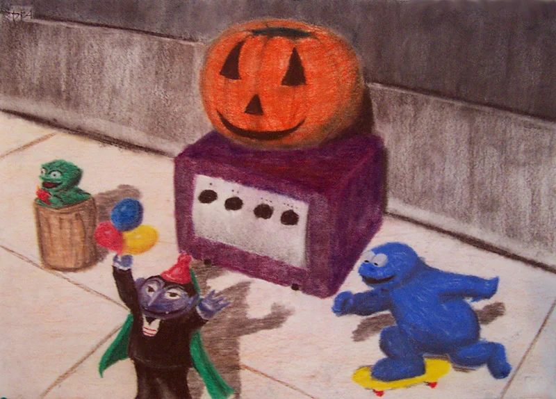 Gamecube? Medium: Conté on paper