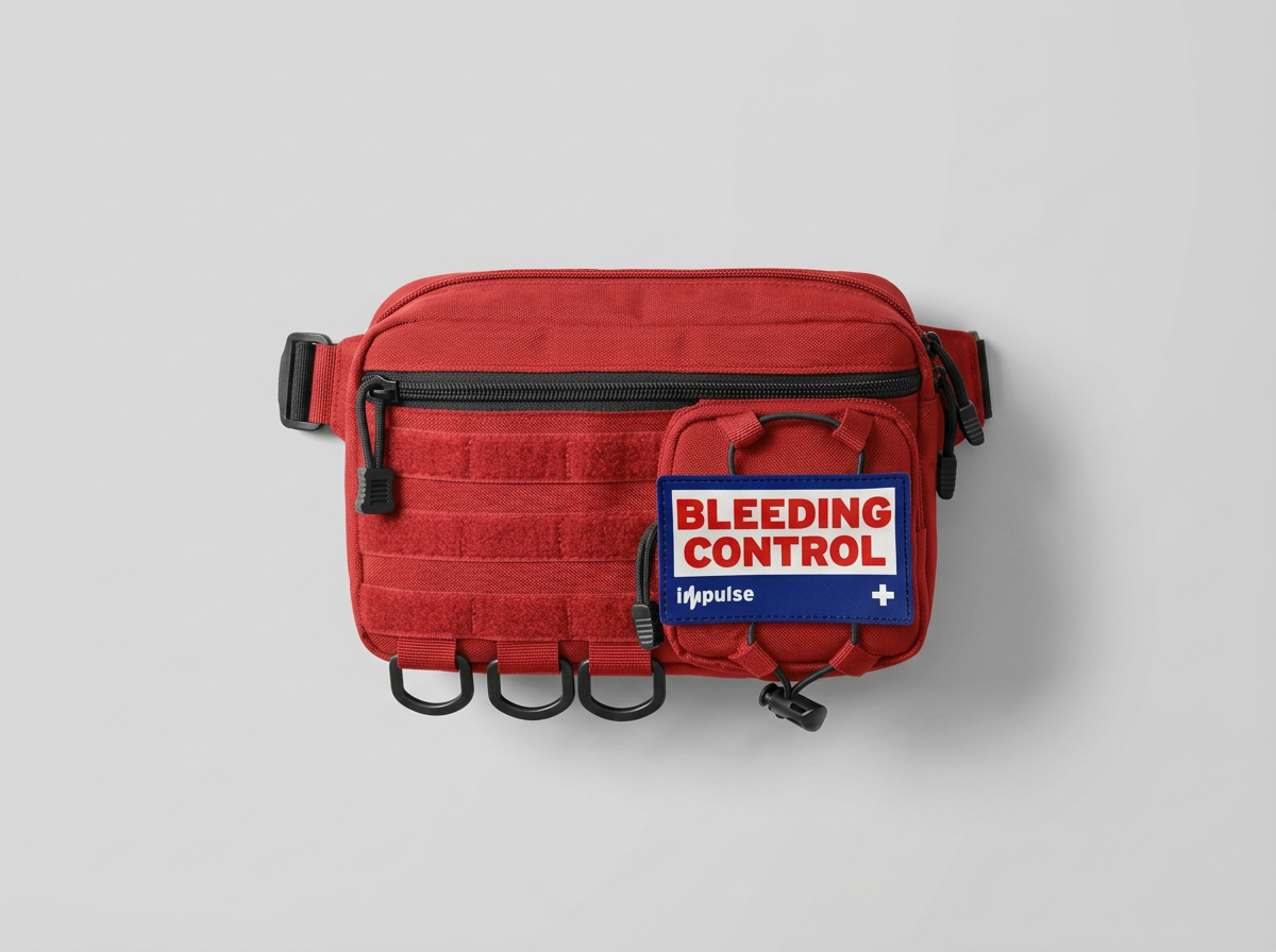 Impulse Compact Bleeding Control Kit with a patch that says "Bleeding Control" in red.