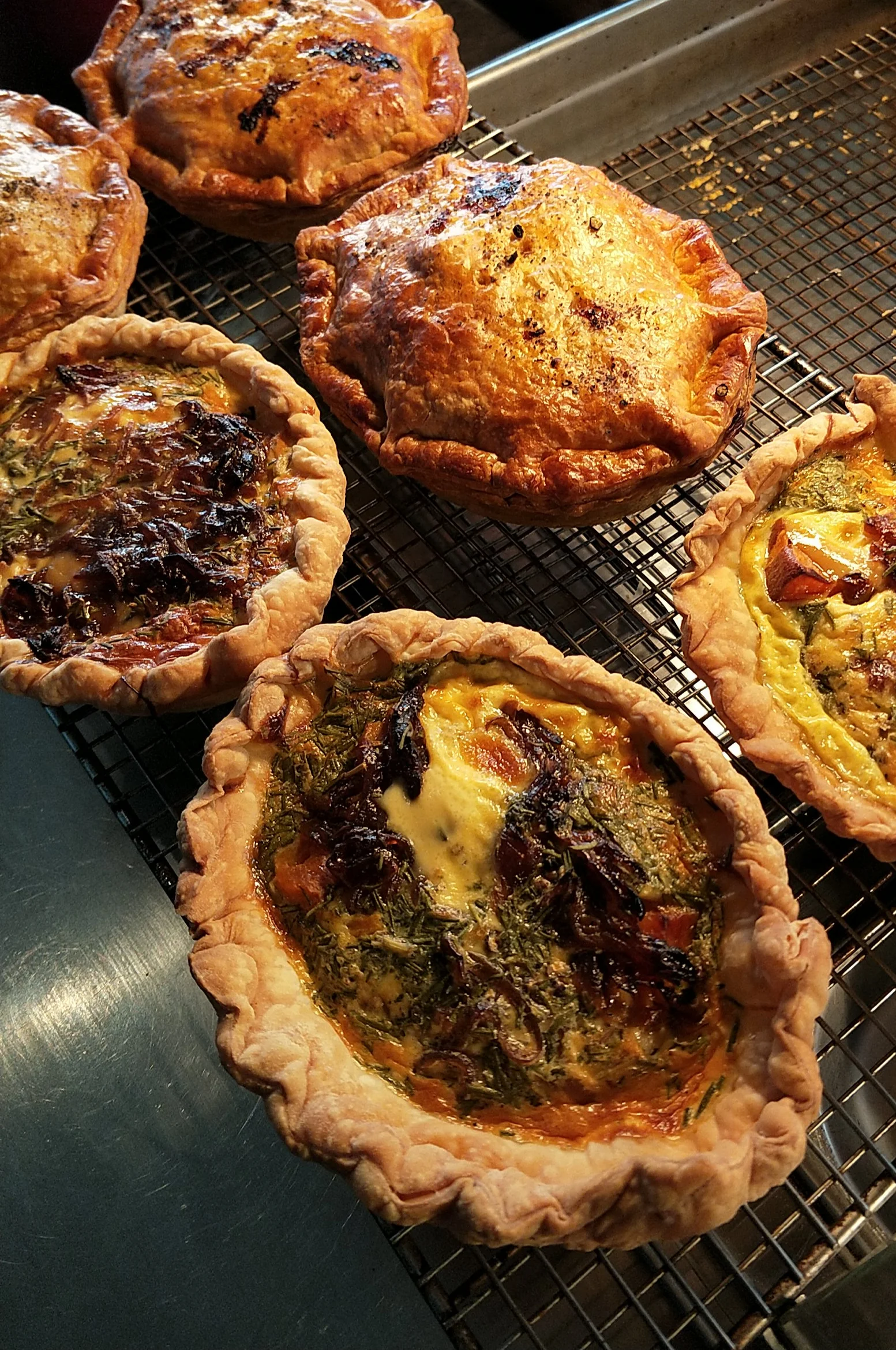 Chicken & Vegetable Pies and Spring Vegetable and Feta Tarts
