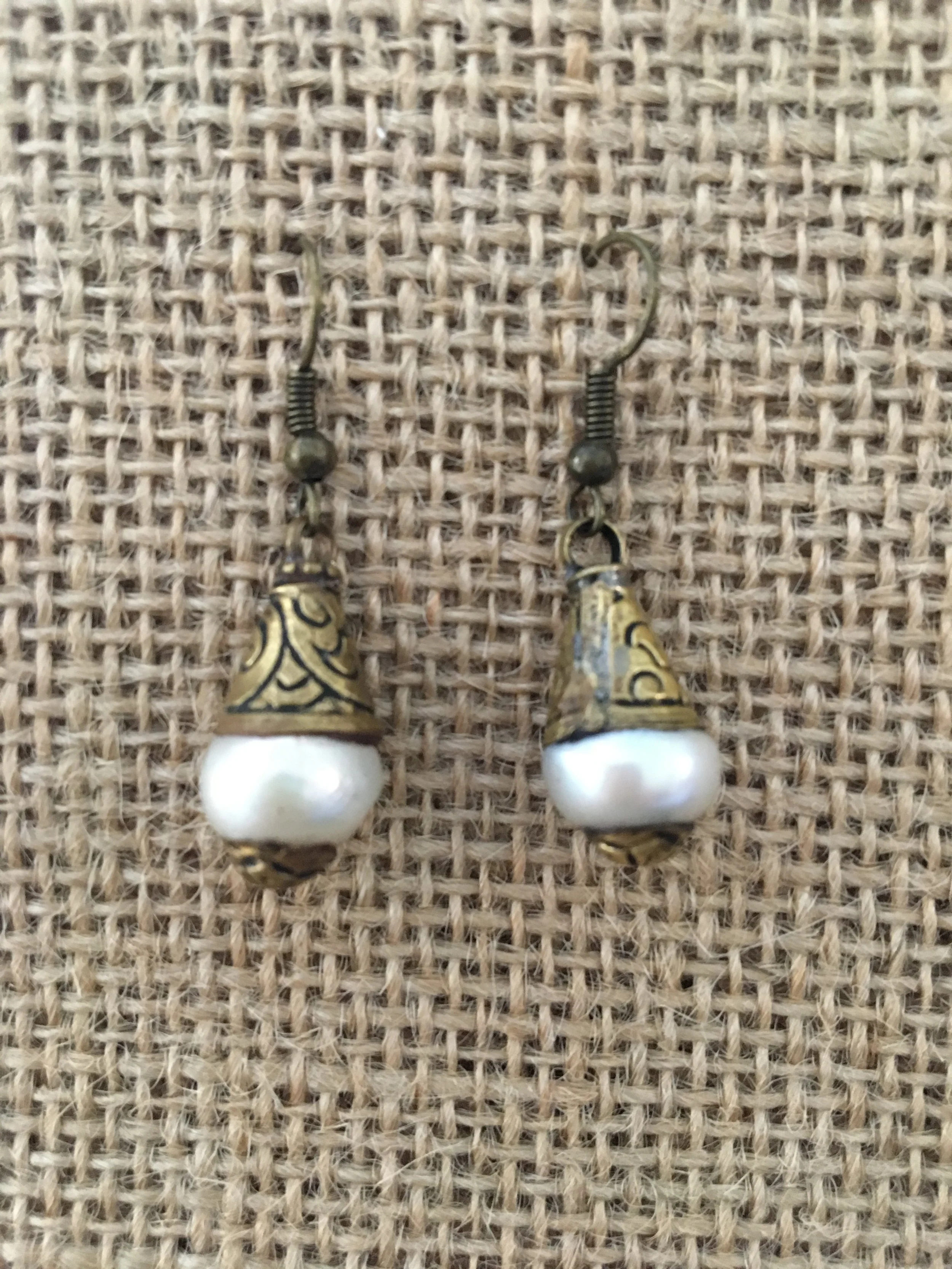 Tibetian pearl earrings
