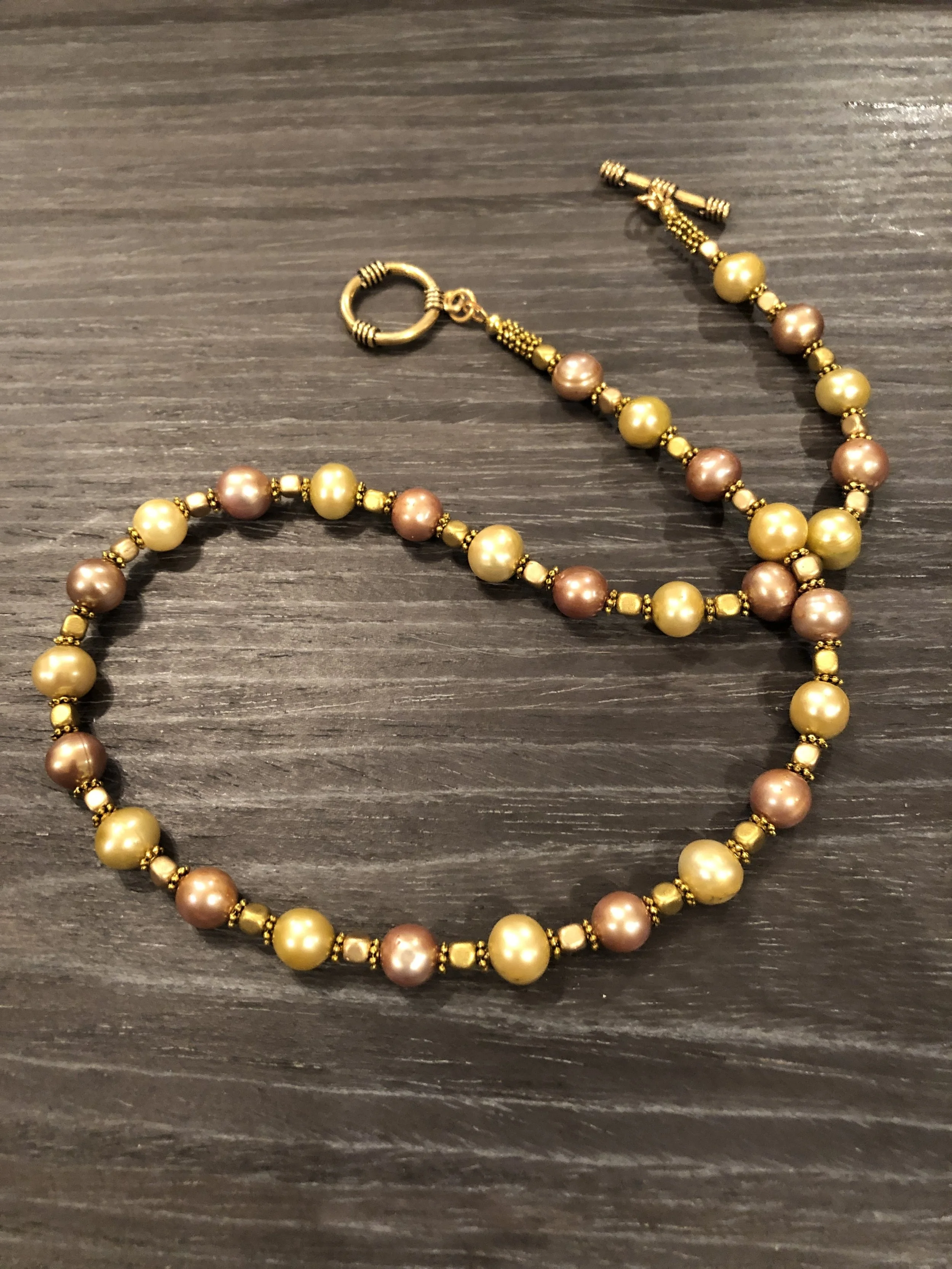 Champagne pearls and brass