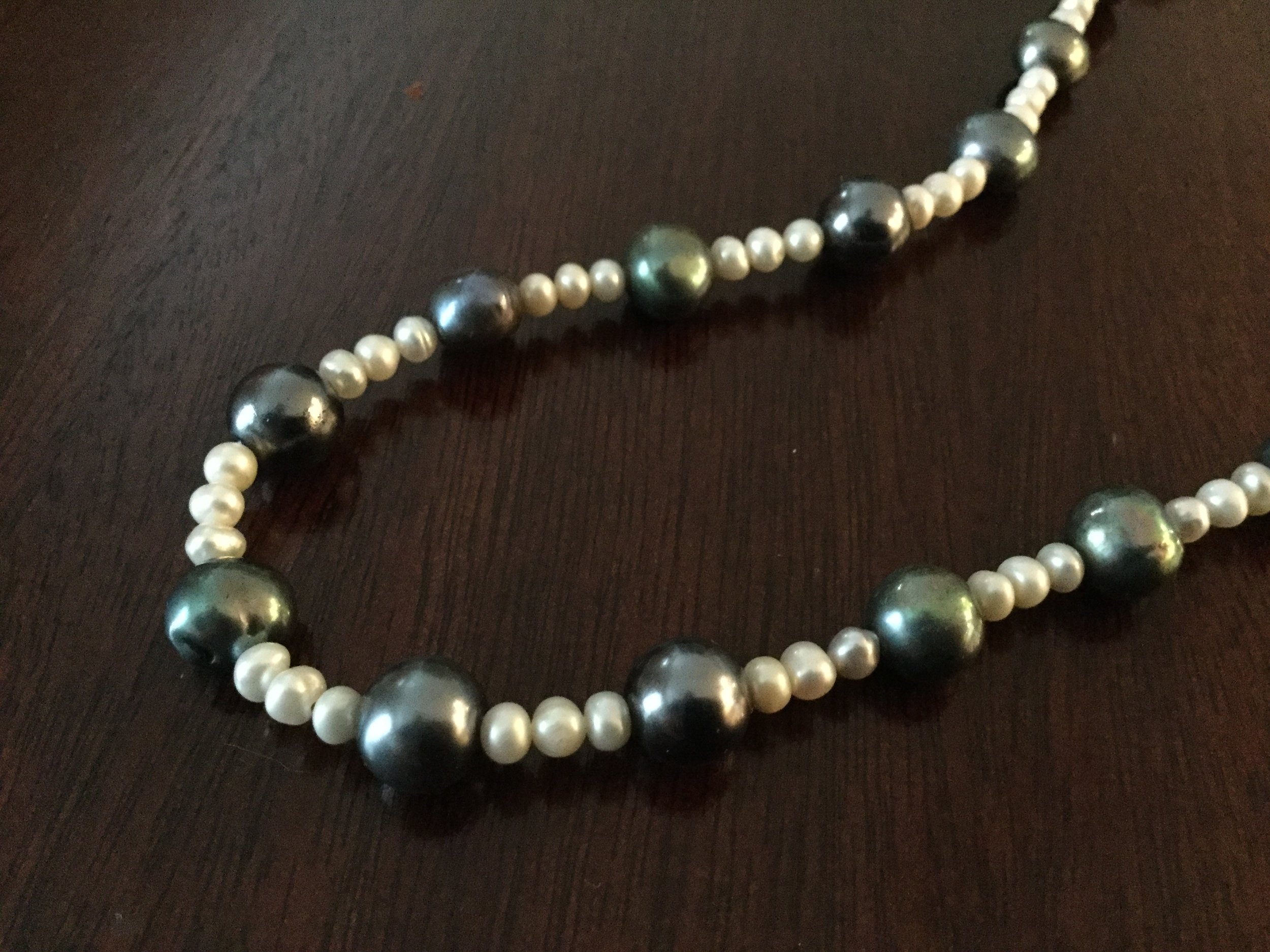 Black pearls on white