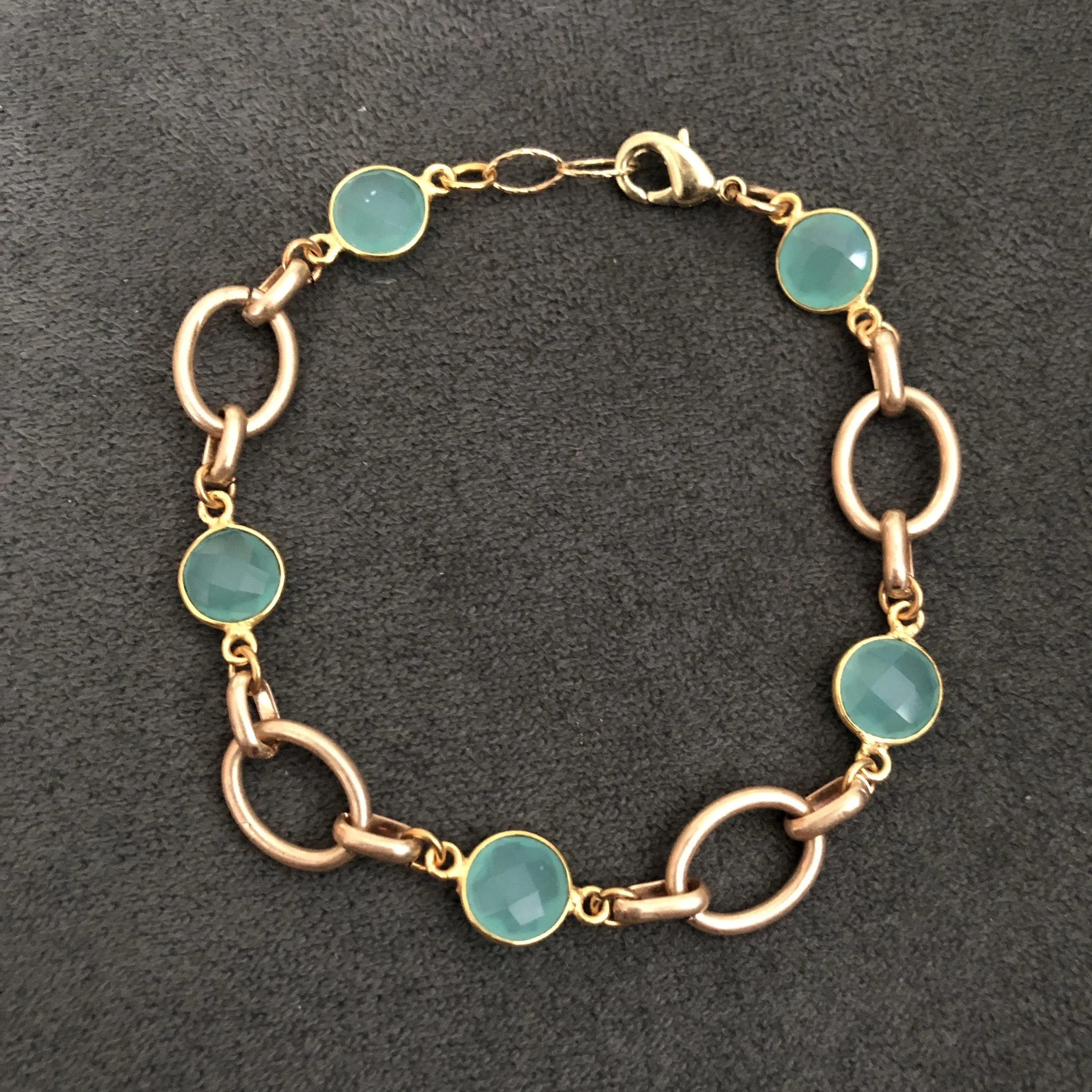 Aqua chalcedony stone bracelet