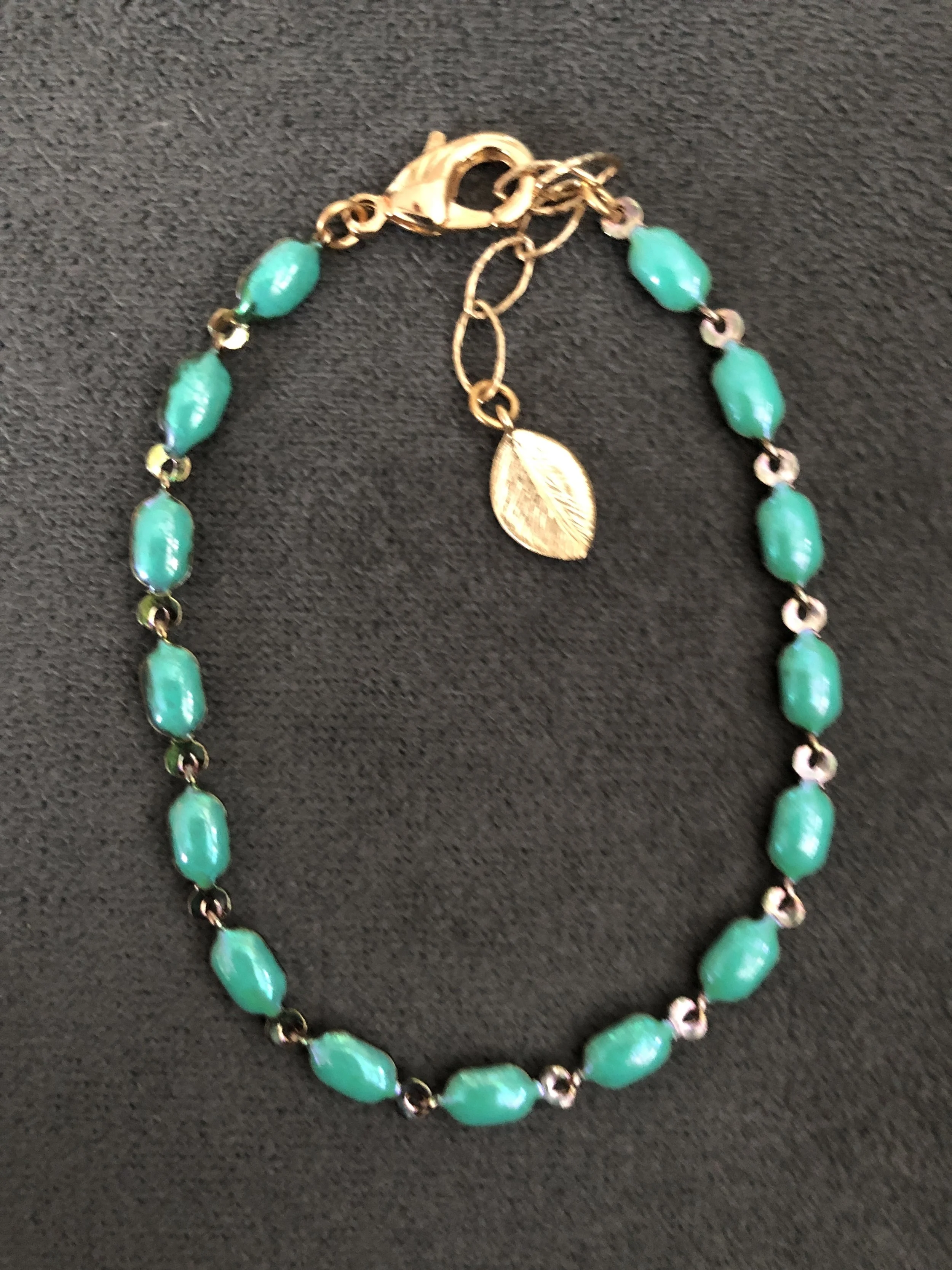 Turquoise enamel chain bracelet