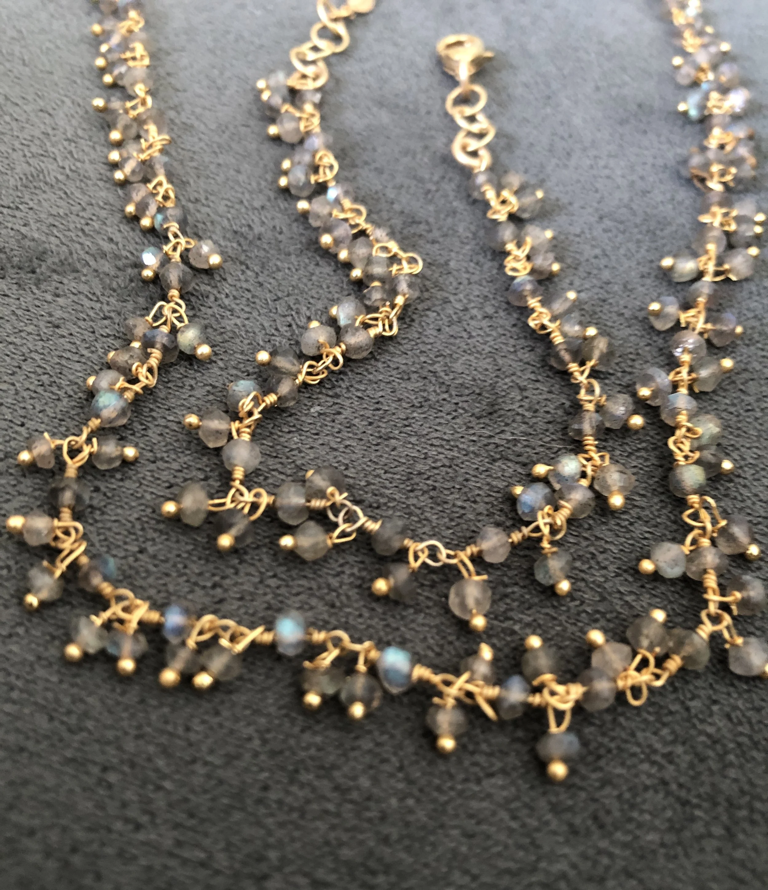 Labradorite cluster necklace