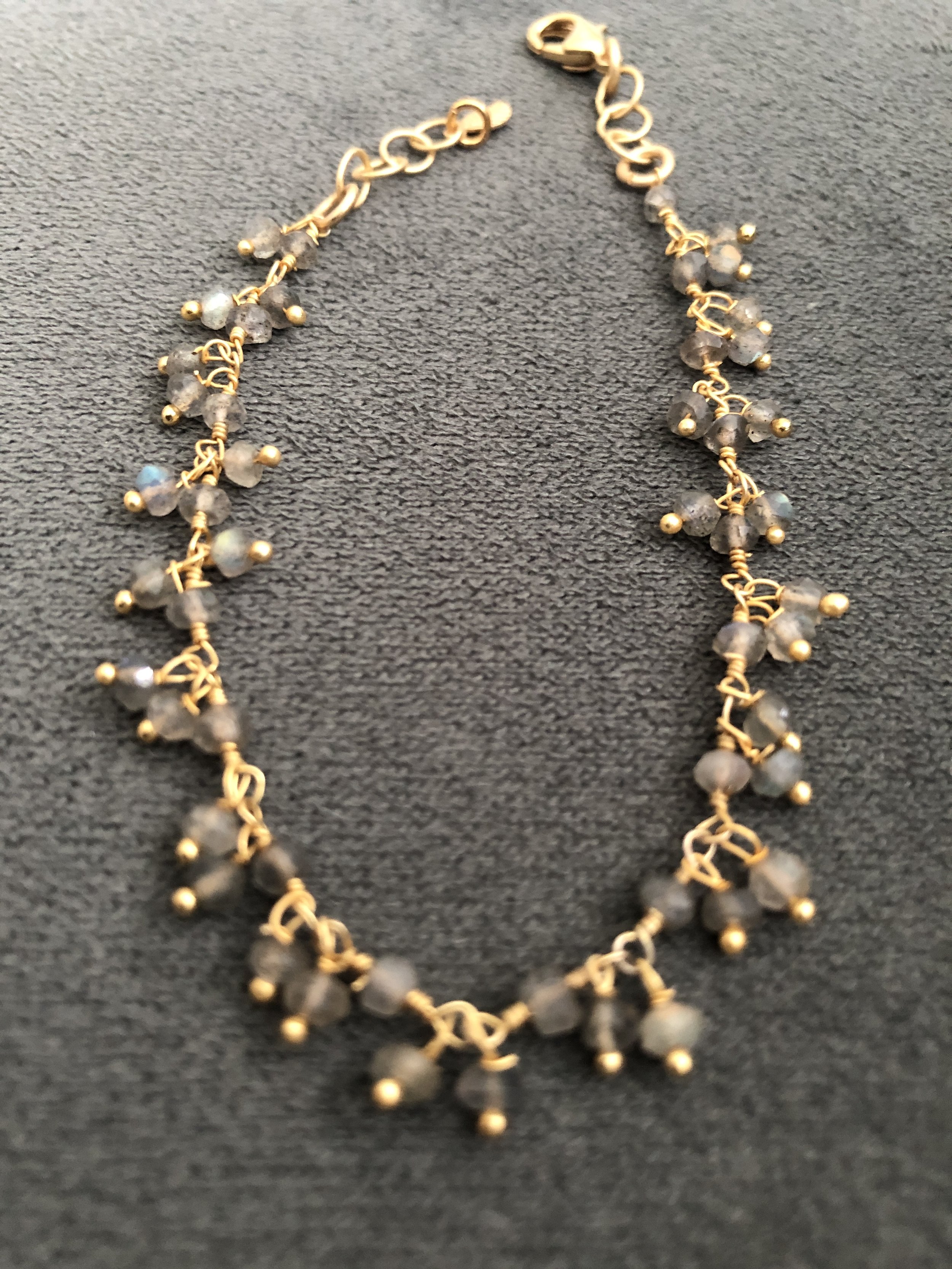 Labradorite cluster bracelet