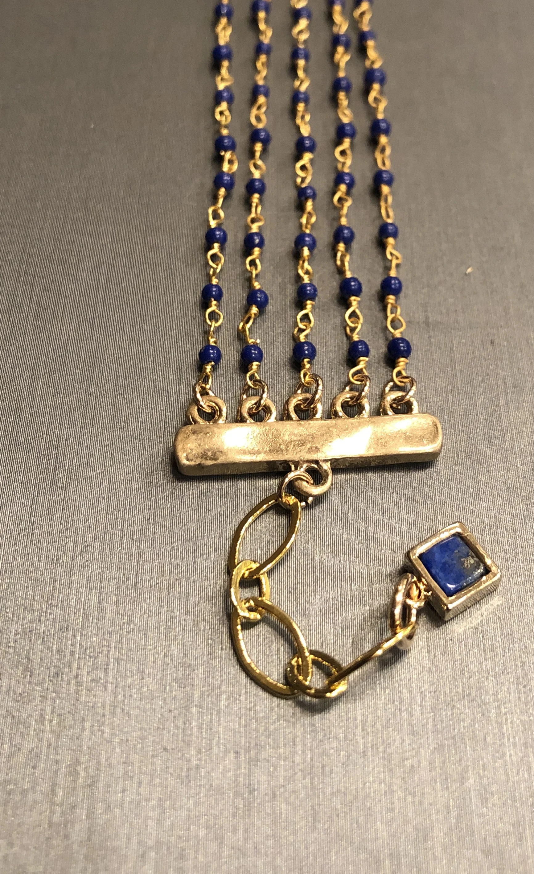 Five-strand sapphire chip bracelet