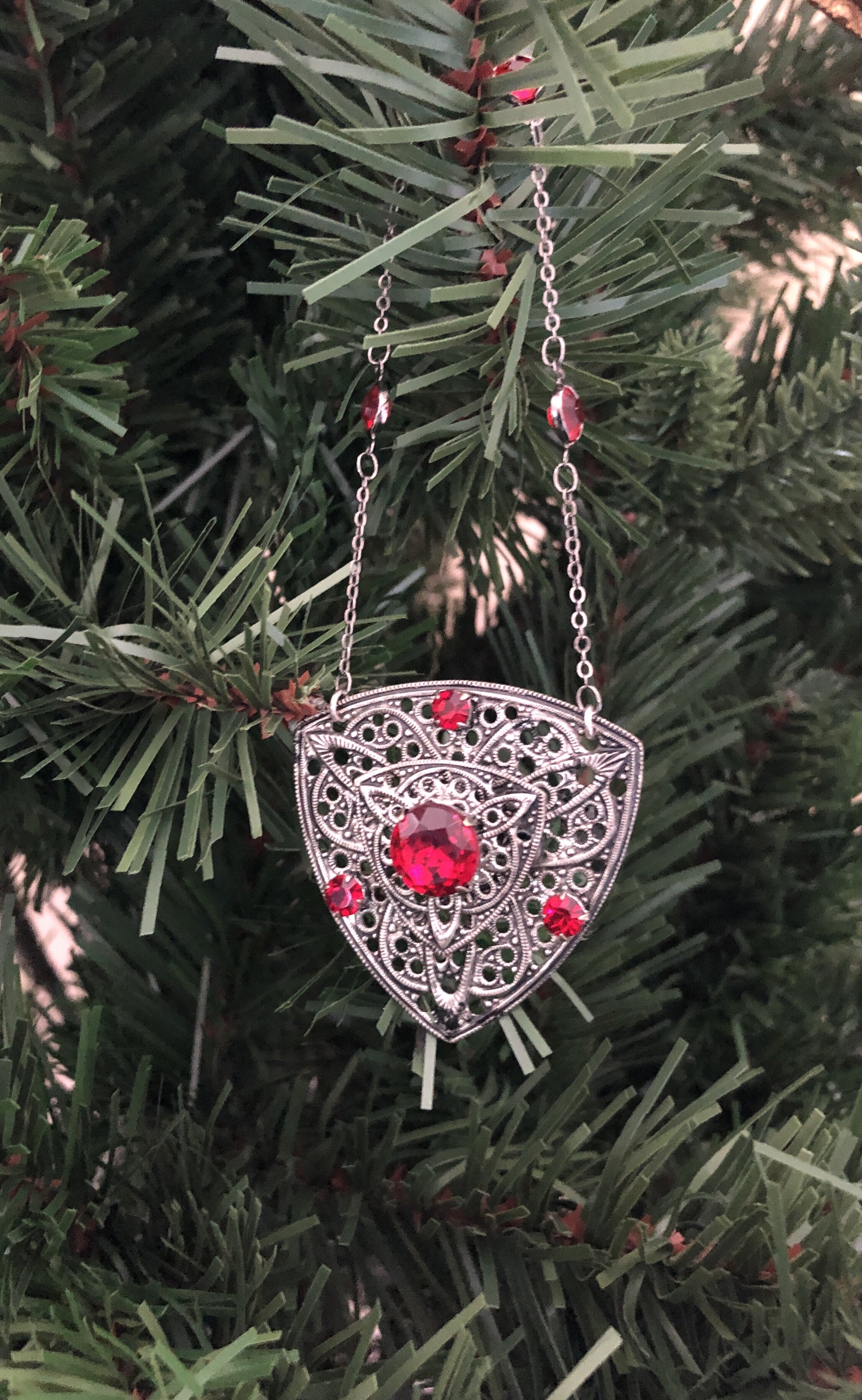 Silver shield ornament