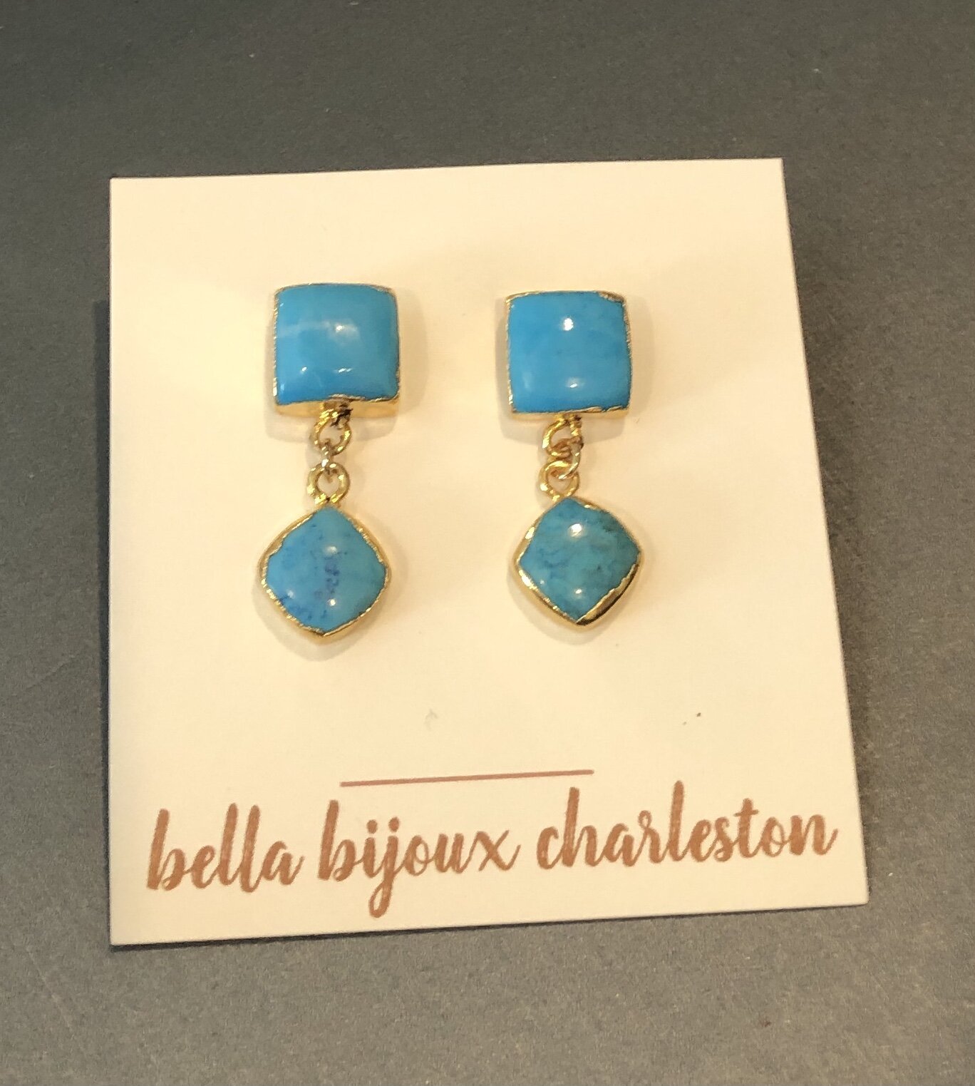 Turquoise square on square